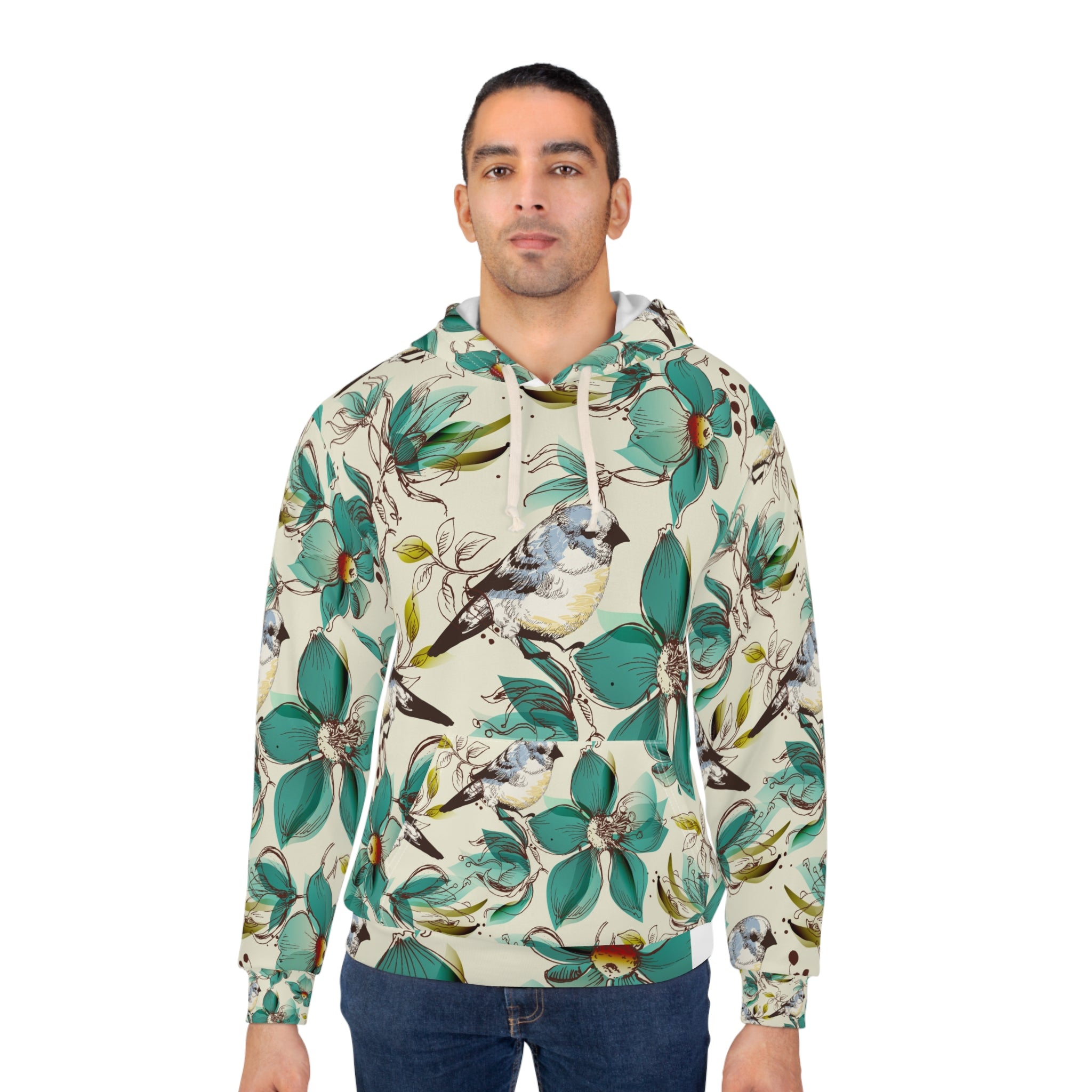 Floral Bird Unisex Pullover Hoodie - Cozy & Stylish Spring Fashion
