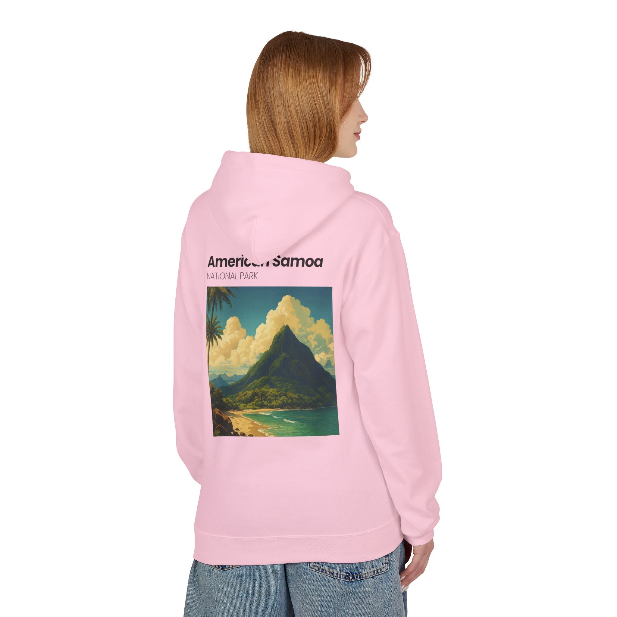American Samoa National Park Landscape Hoodie | Vintage Tropical Island Print