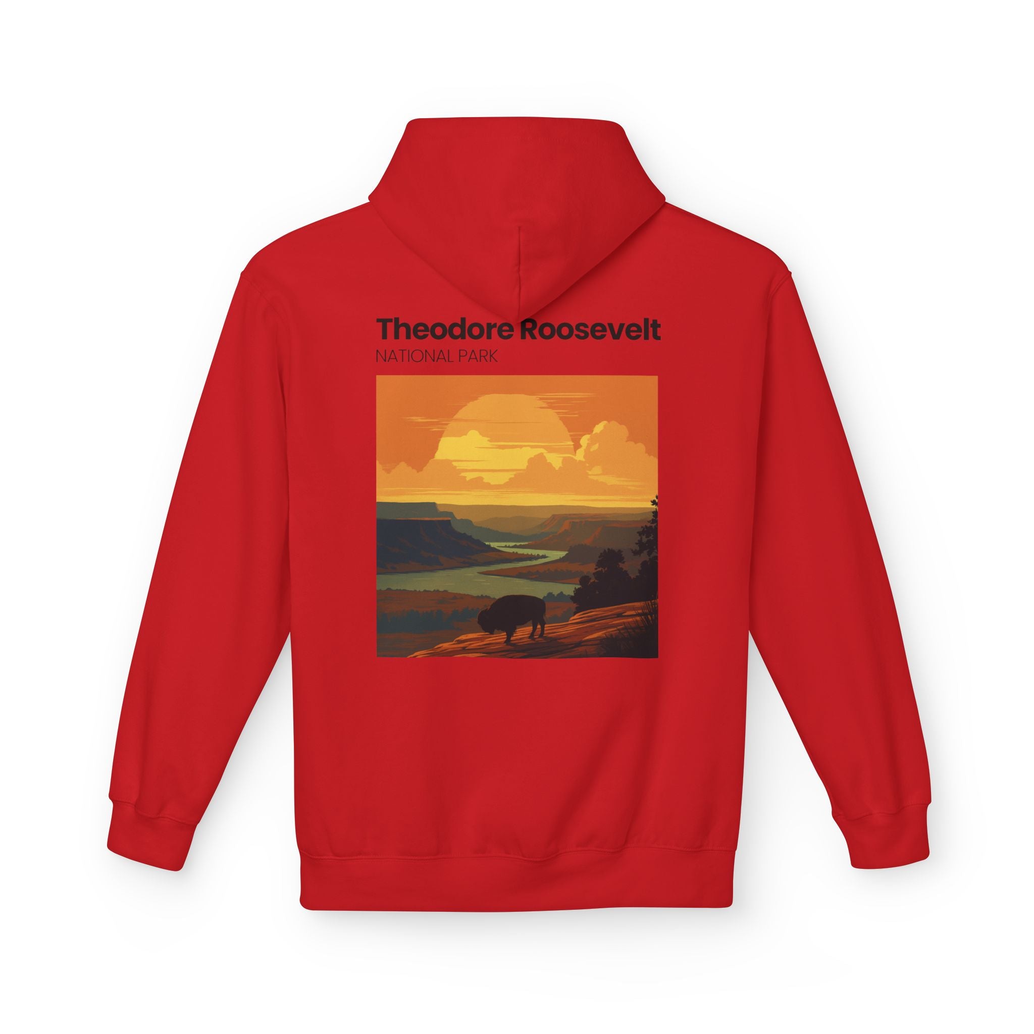 Theodore Roosevelt National Park Hoodie | Vintage Sunset Landscape