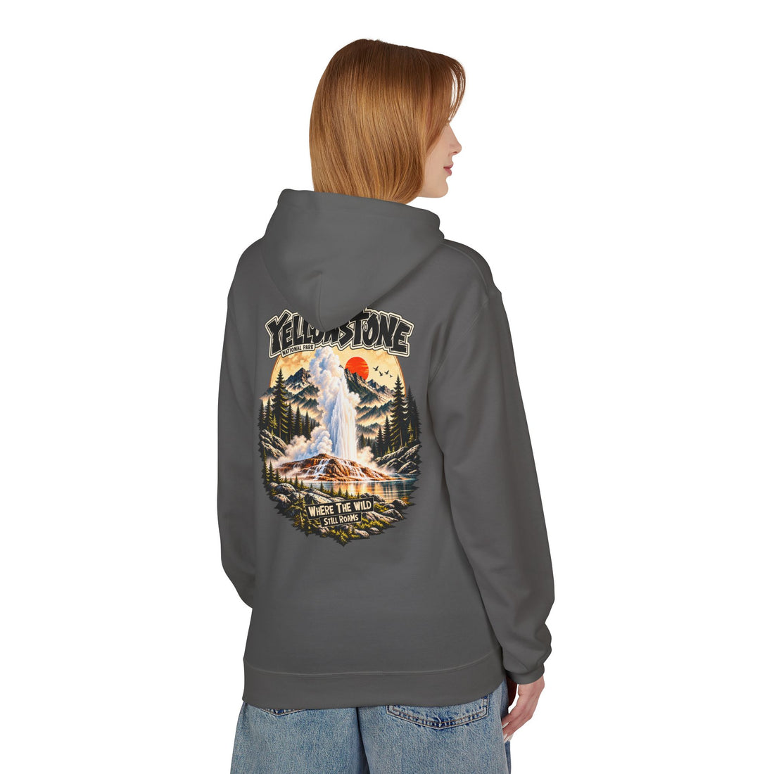 Yellowstone Old Faithful – Where the Wild Still Roams Hoodie Model2