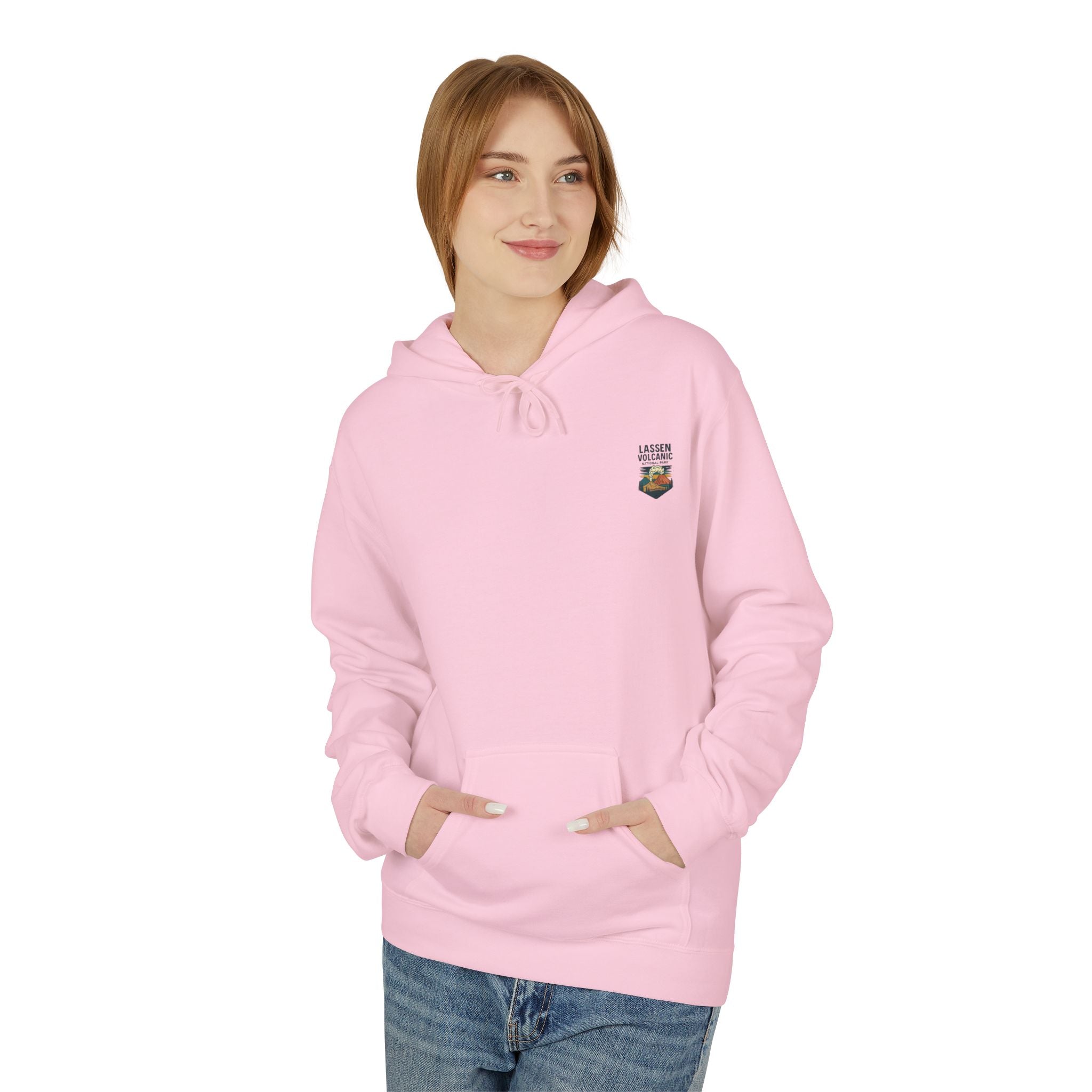 Lassen Volcanic Poster Hoodie | National Park Volcano Illustration