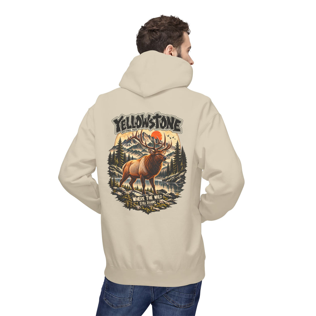 Yellowstone Elk – Where the Wild Still Roams Hoodie Model3