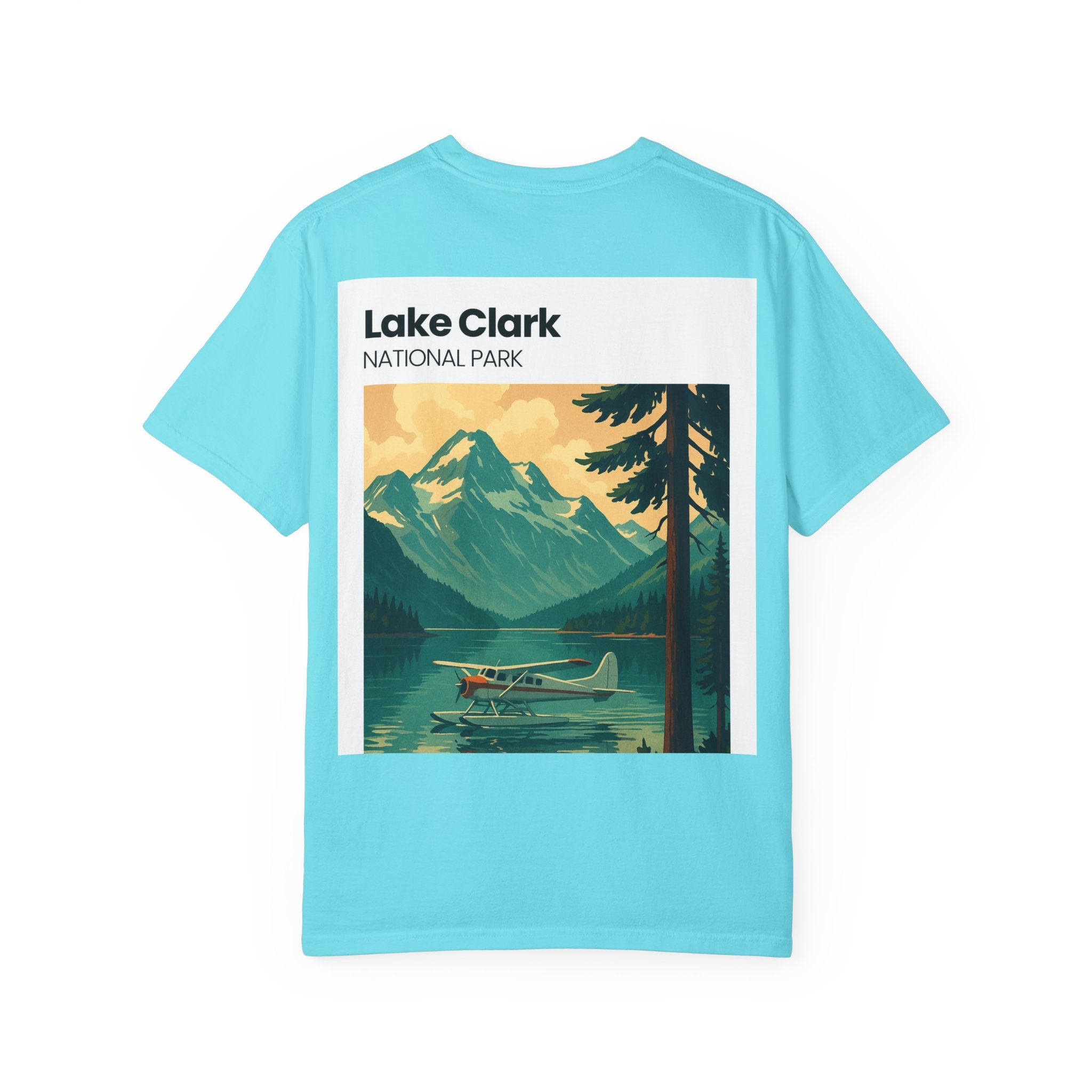 Lake Clark National Park Seaplane Graphic T-shirt | Vintage Travel Poster