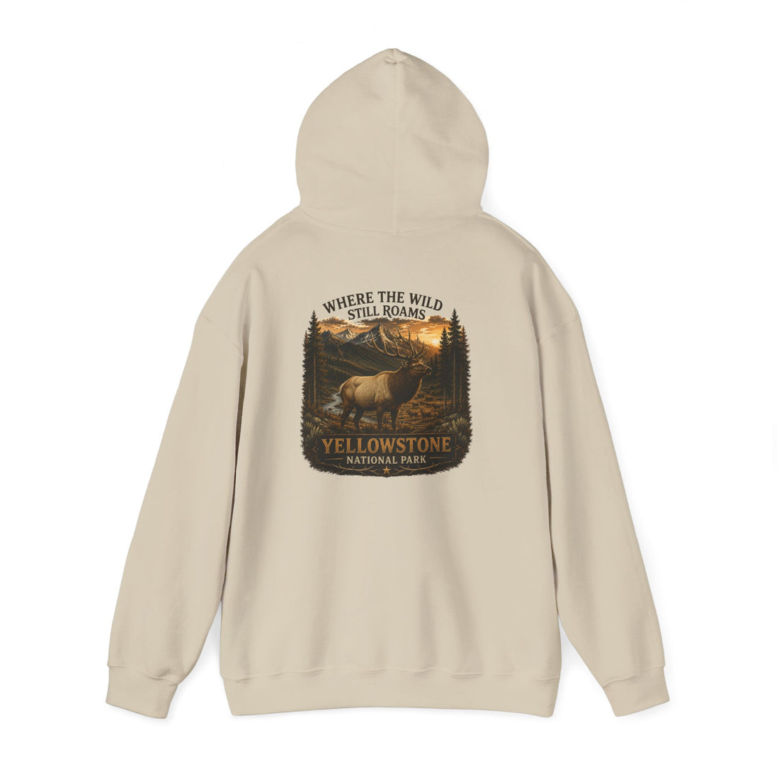 Yellowstone Elk Round Badge Hoodie