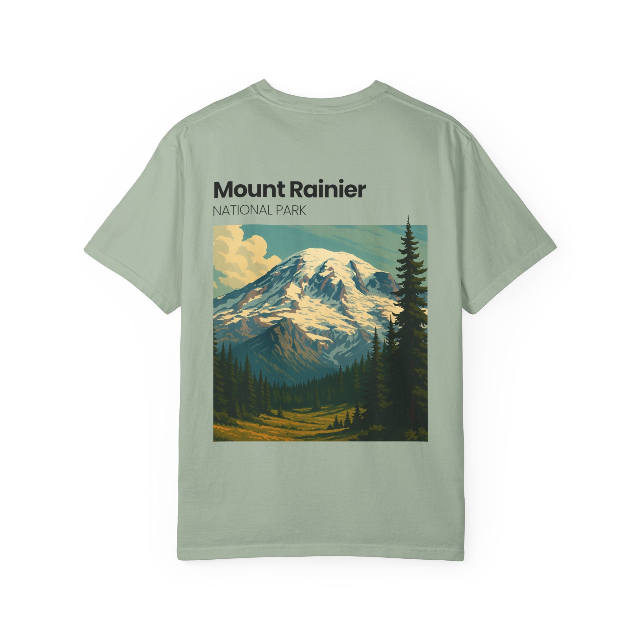 Mount Rainier National Park Poster T-Shirt | Vintage Landscape Graphic