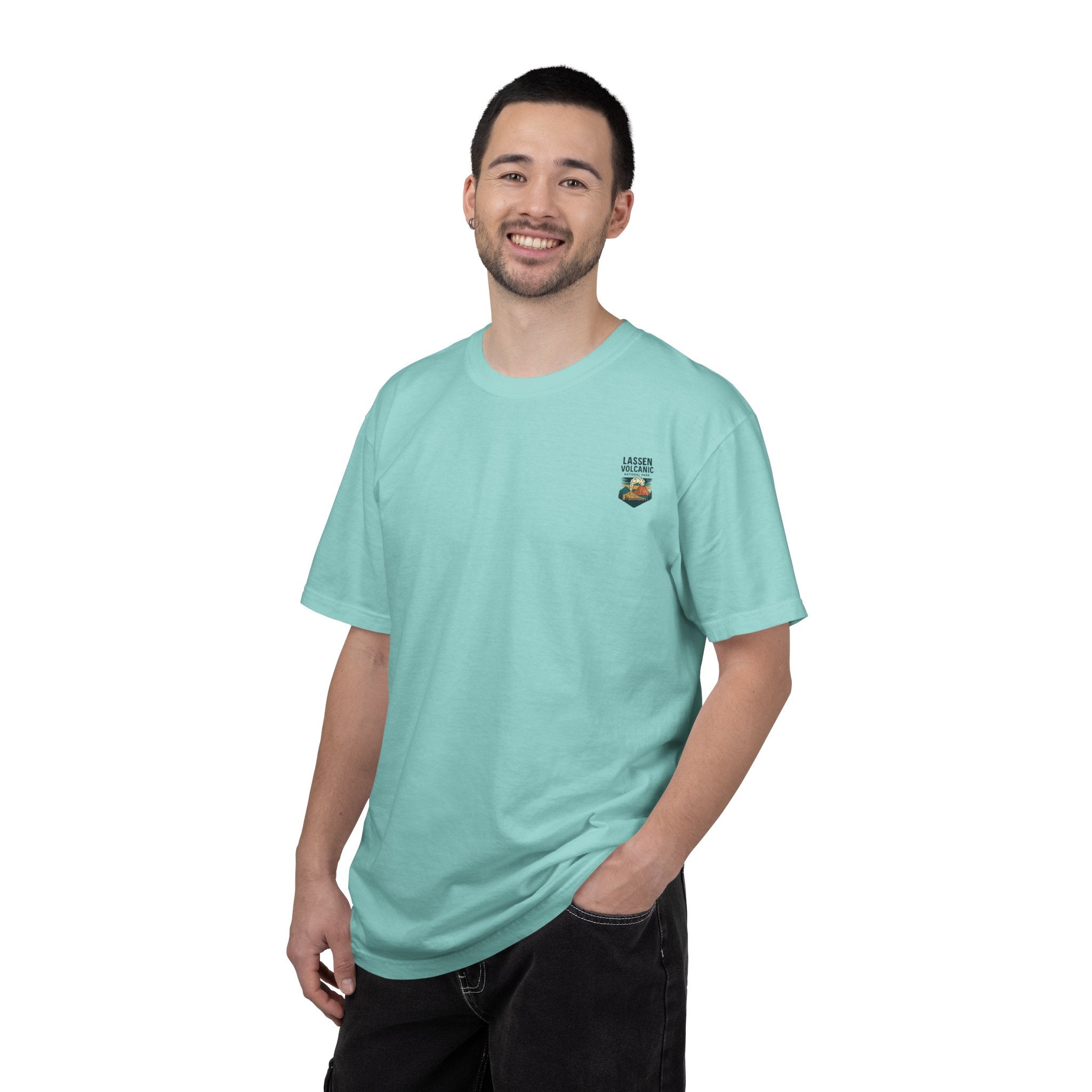 Lassen Volcanic Poster Art T-Shirt | Mountain Eruption Design