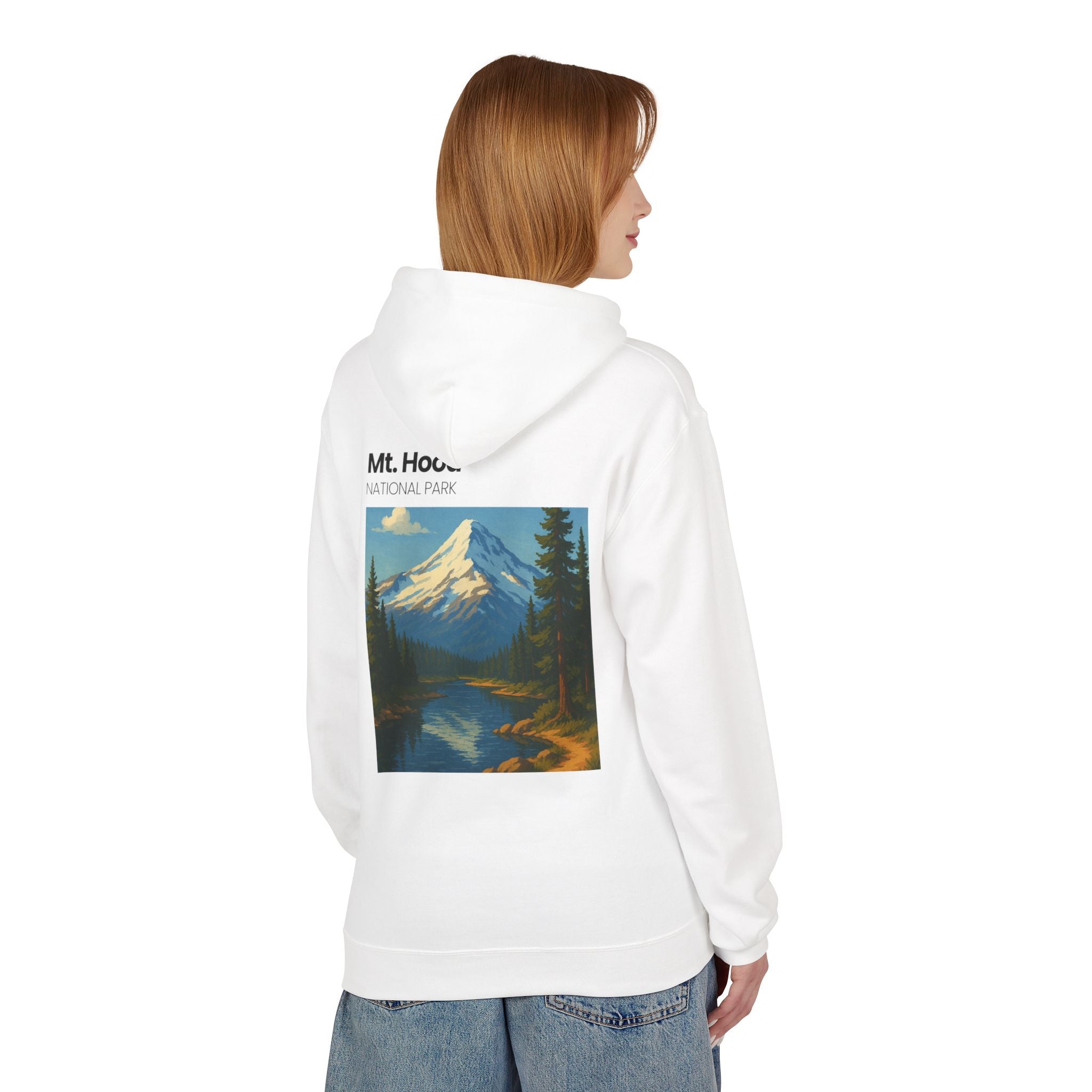 Mt. Hood National Park landscape Hoodie | Vintage mountain poster design