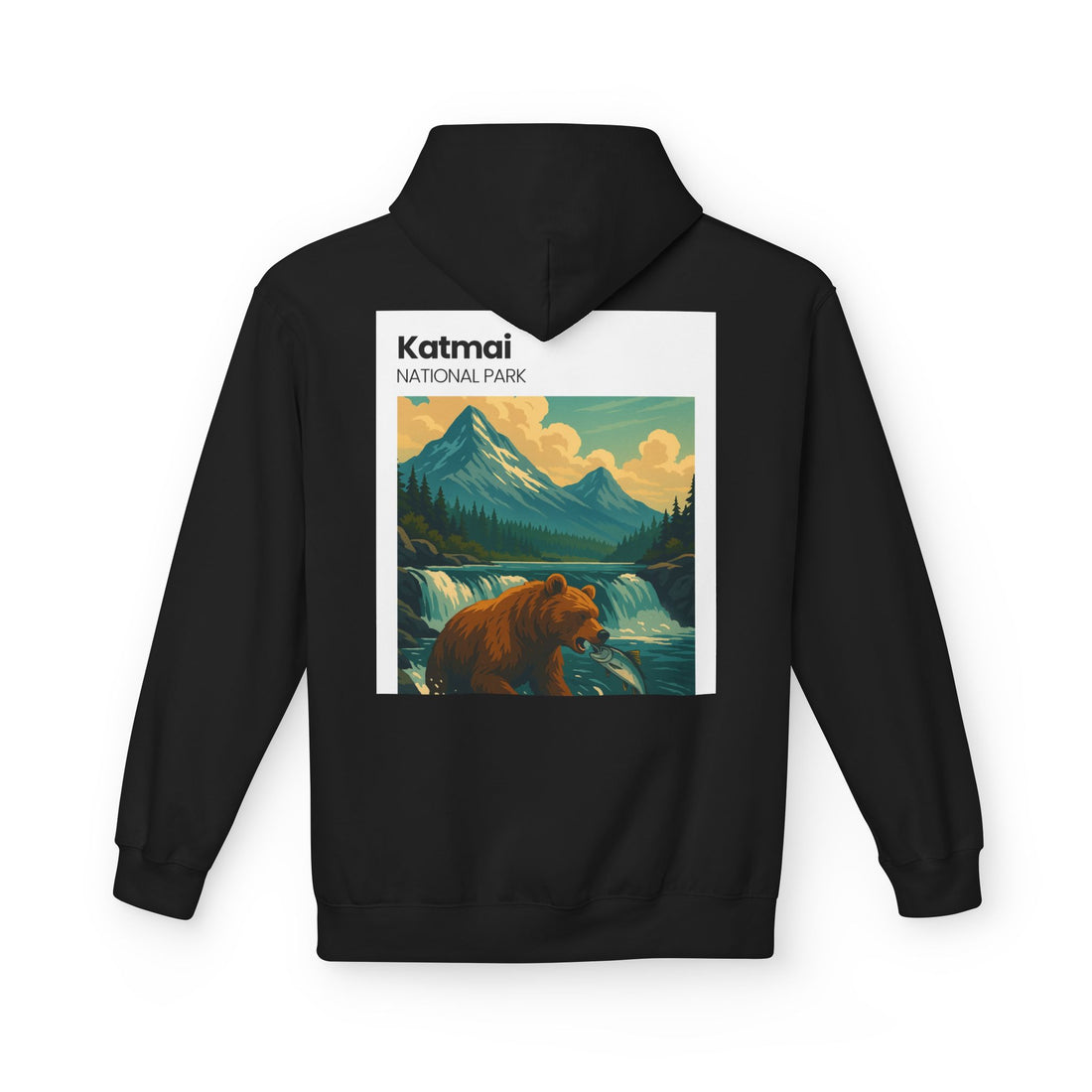 Katmai National Park Bear Hoodie | Vintage Wilderness Landscape