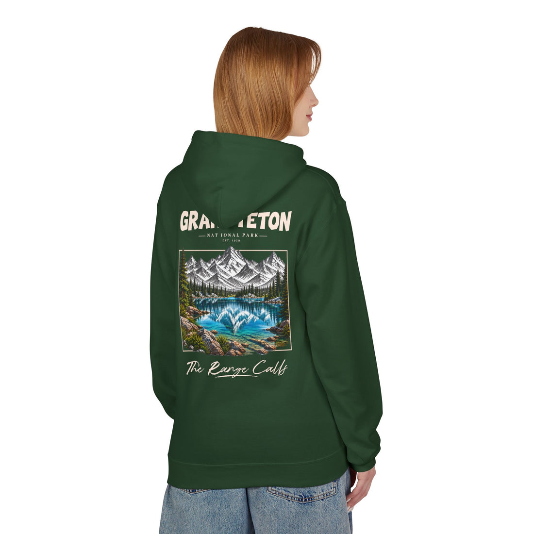 Grand Teton National Park Lake Reflection Graphic Hoodie