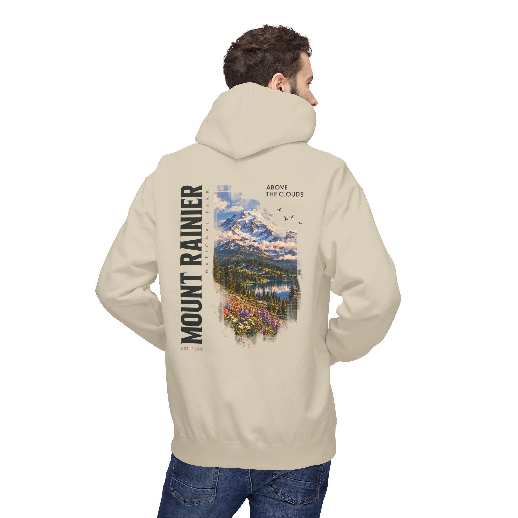 Mount Rainier National Park –  Alpine Scene Graphic Hoodie