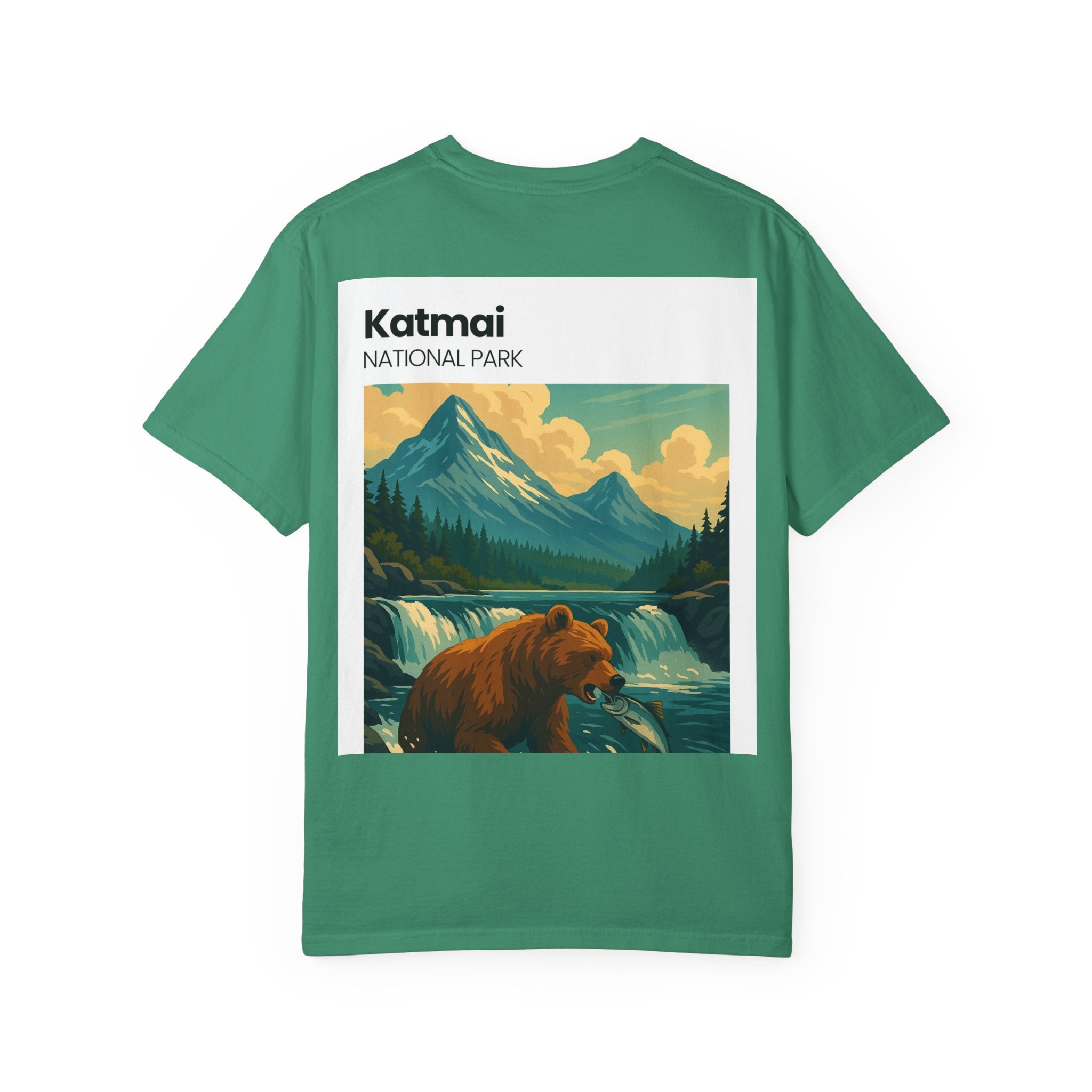 Katmai National Park Bear Illustration T-shirt | Mountain River Nature Tee