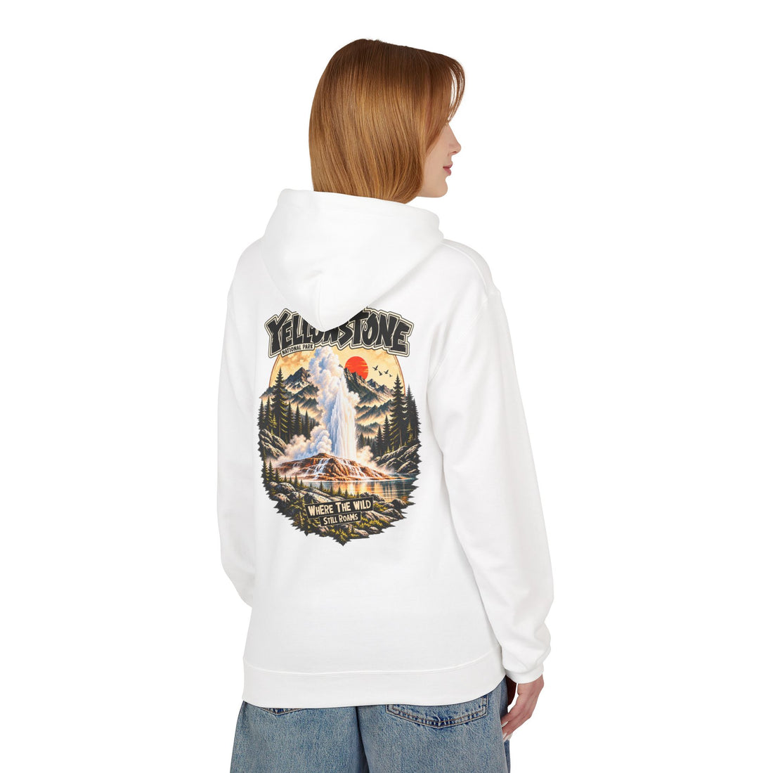 Yellowstone Old Faithful – Where the Wild Still Roams Hoodie Model3