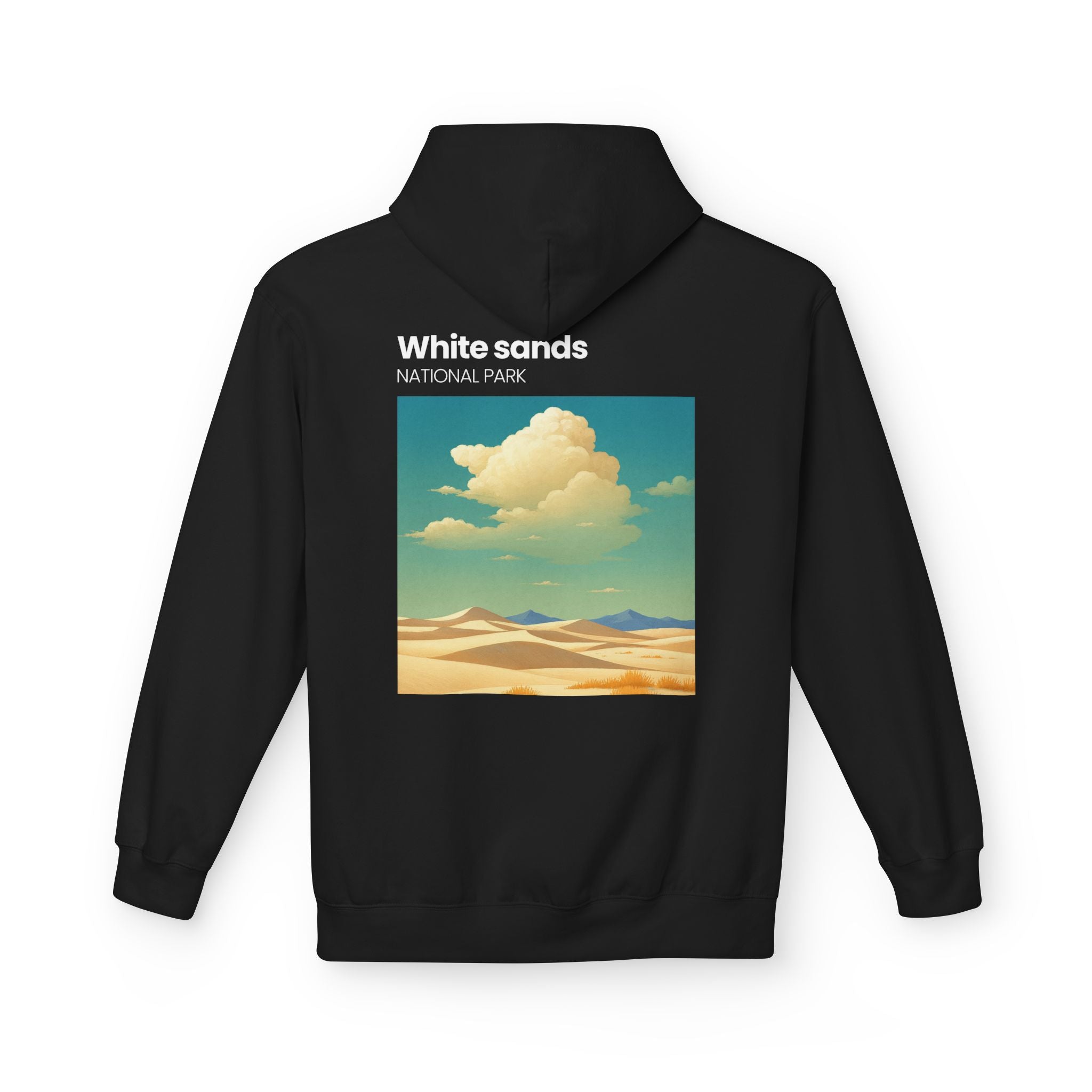 White Sands desert landscape Hoodie | National Park retro poster style
