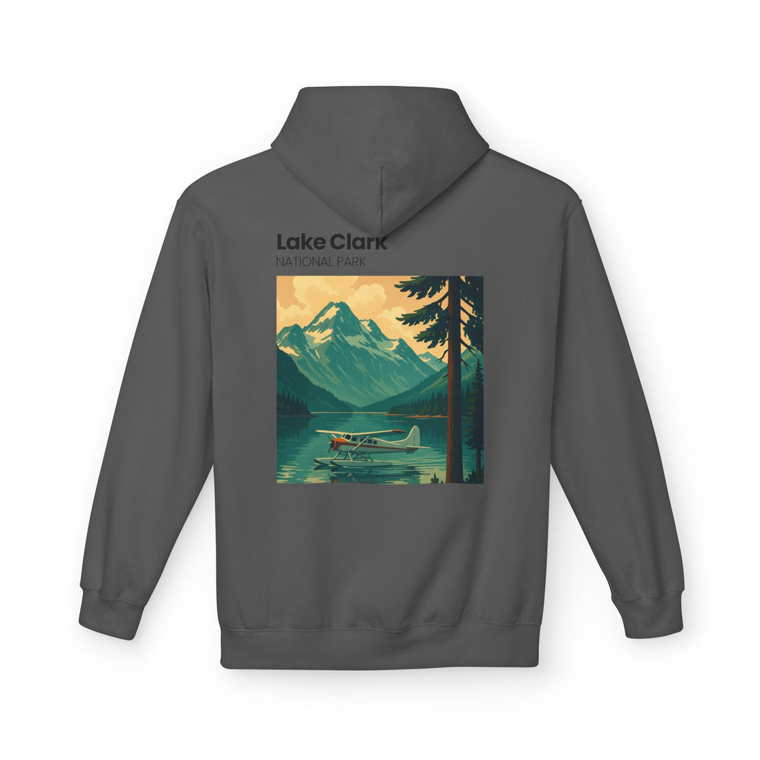 Lake Clark National Park vintage landscape Hoodie | Mountain Lake Seaplane