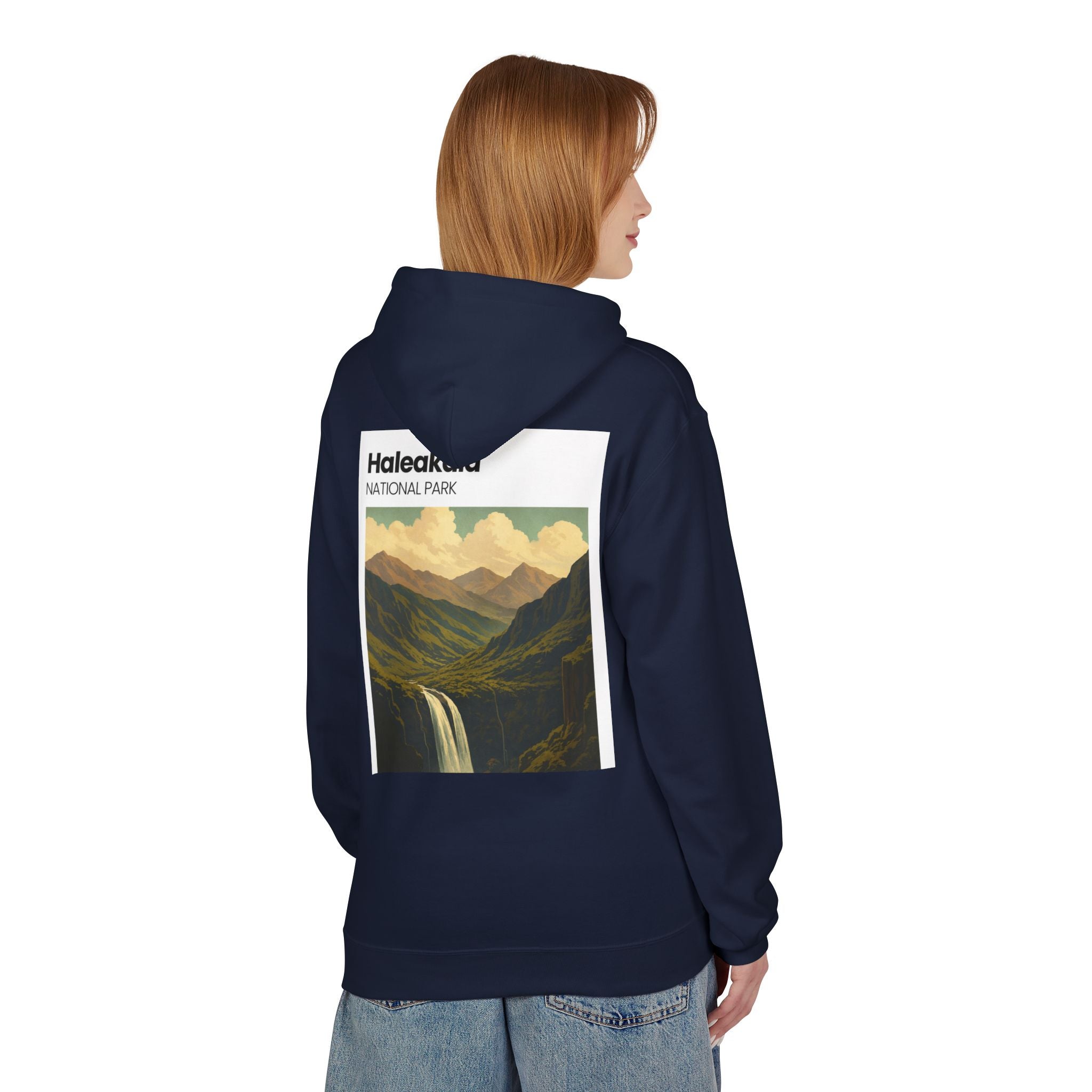 Haleakala National Park Landscape Hoodie | Vintage Mountain Waterfall