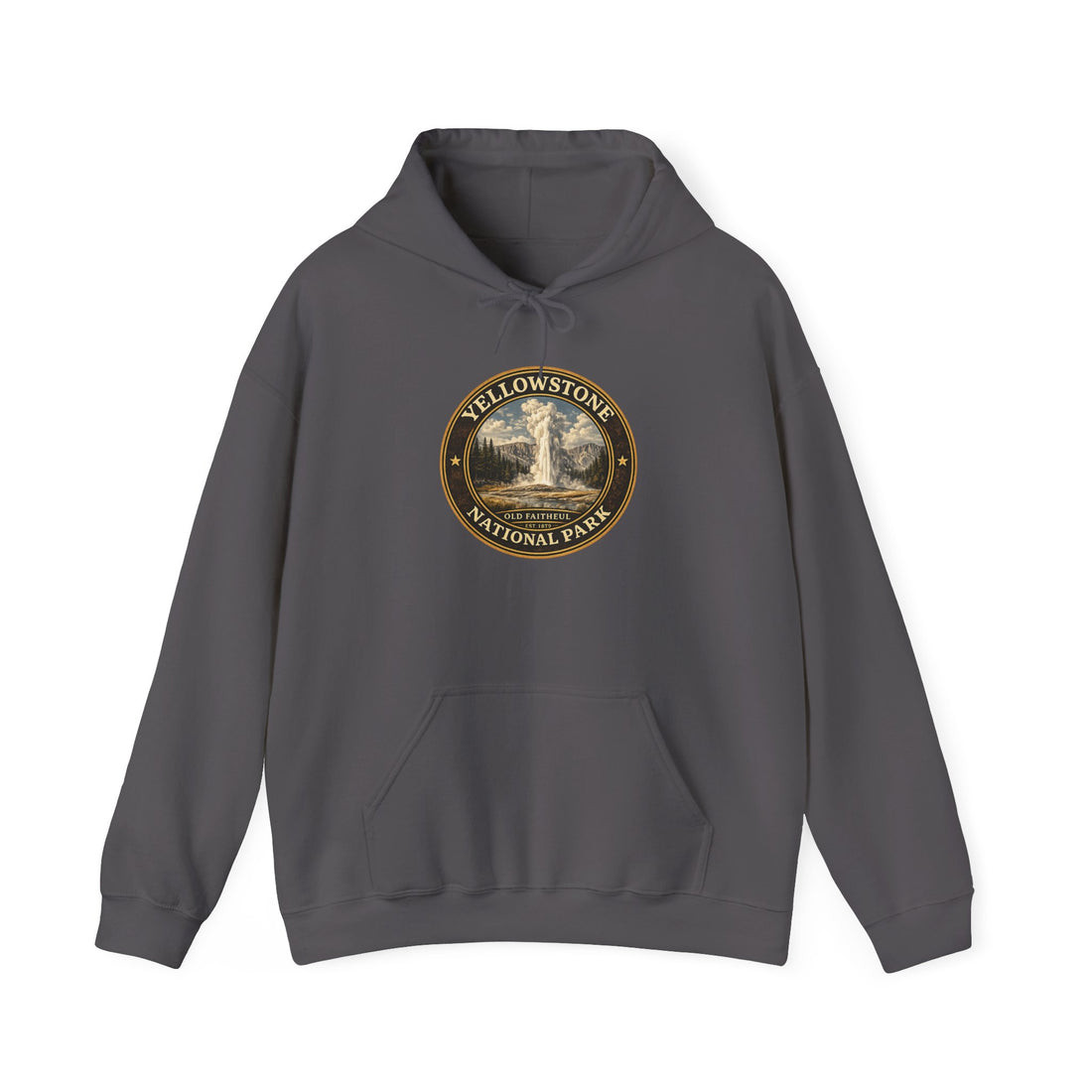 Yellowstone Old Faithful Round Badge Hoodie