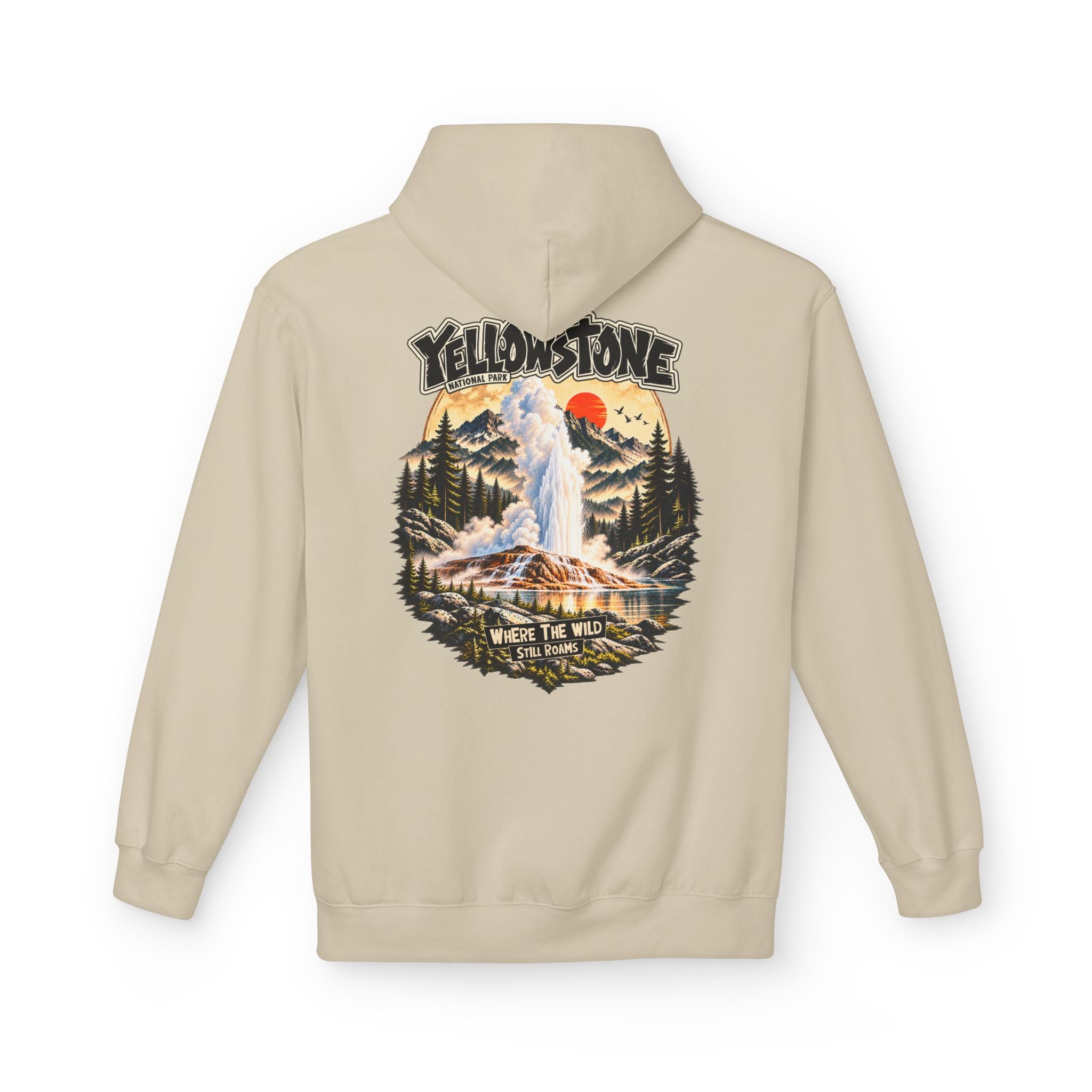 Yellowstone Old Faithful – Where the Wild Still Roams Hoodie Model3