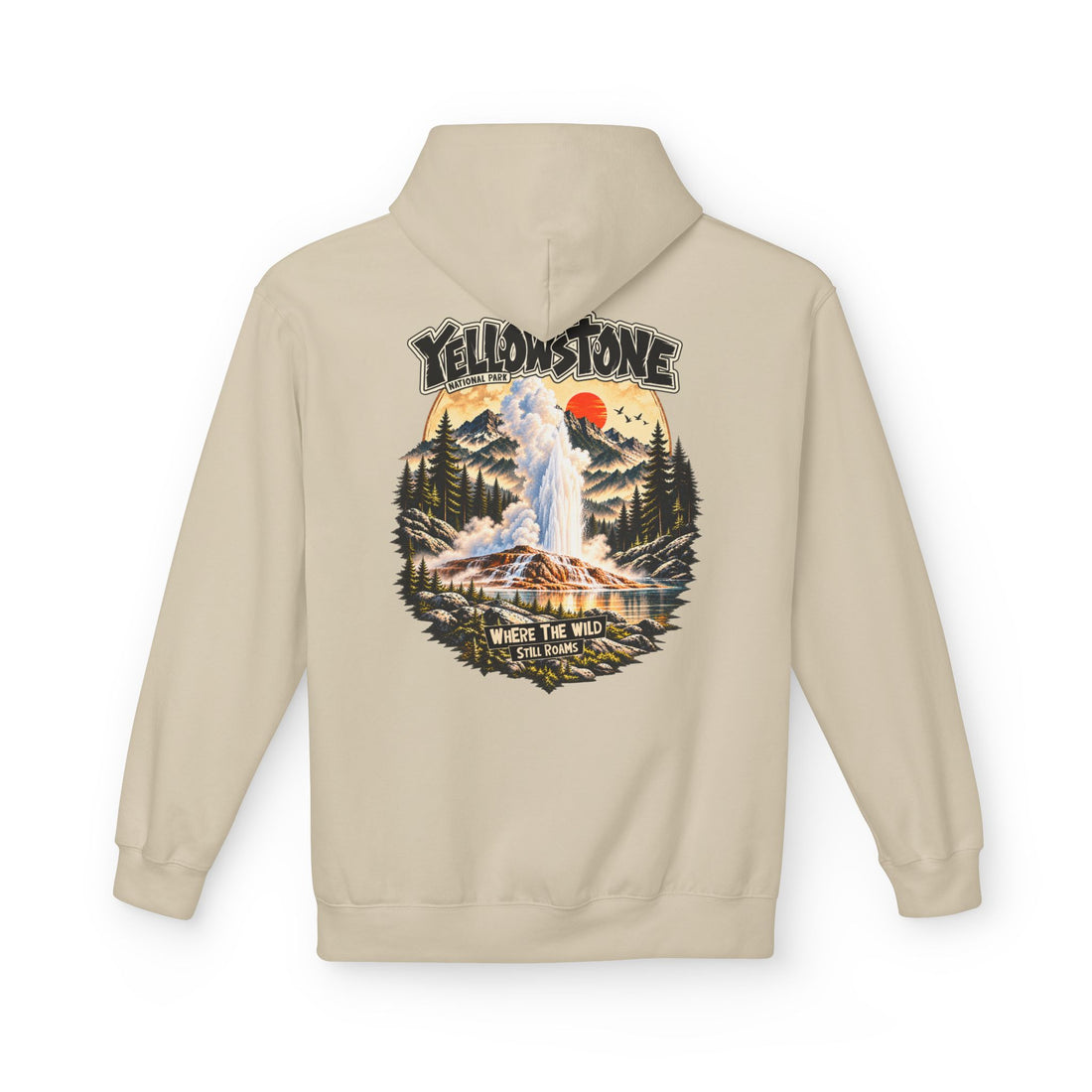 Yellowstone Old Faithful – Where the Wild Still Roams Hoodie Model3