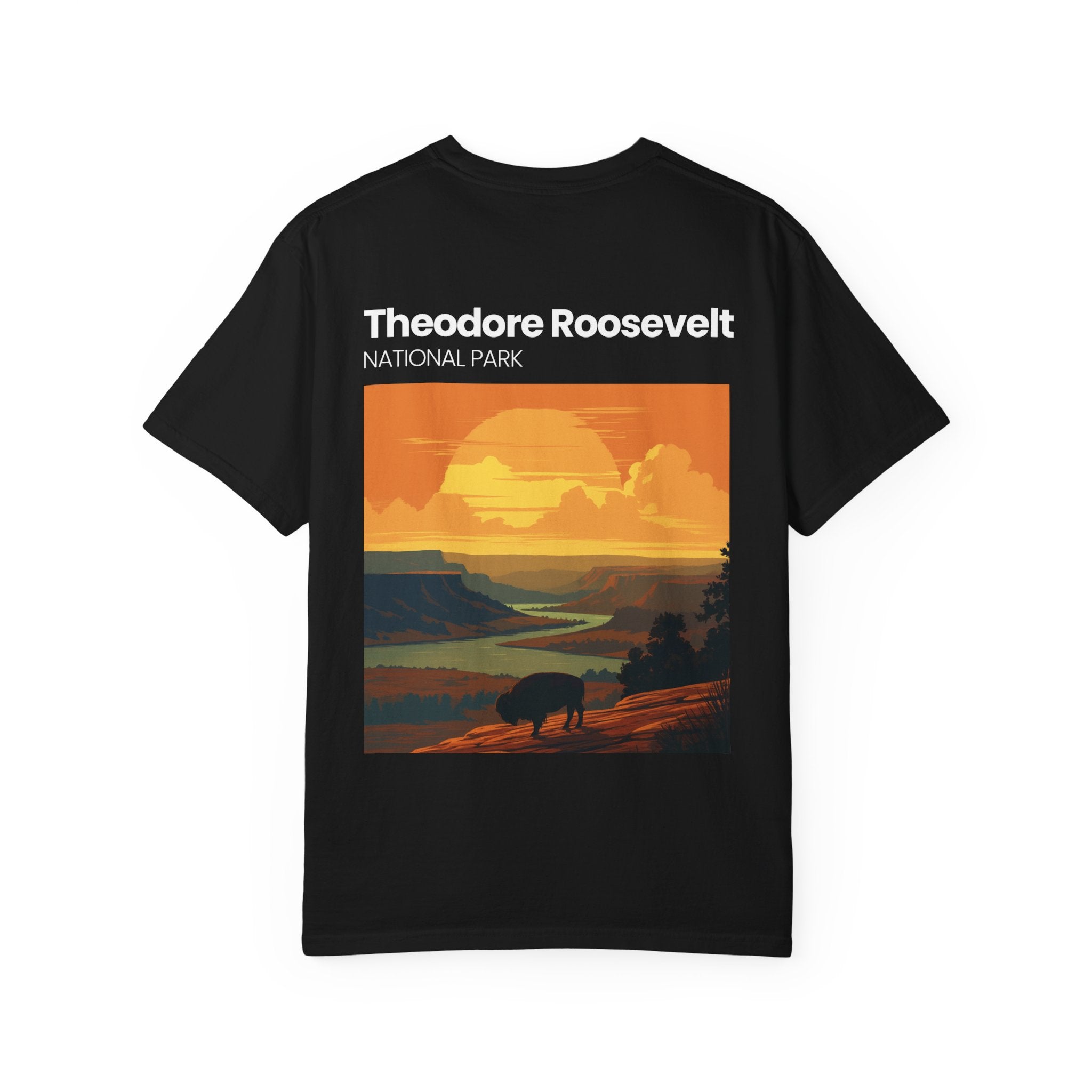 Theodore Roosevelt National Park Sunset T-shirt | Buffalo Landscape Tee