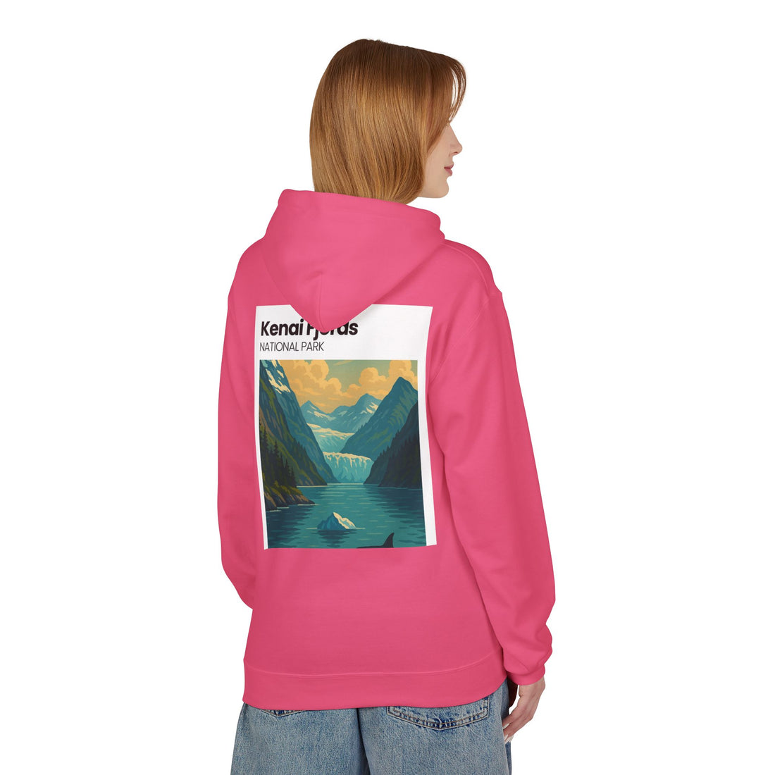 Kenai Fjords National Park landscape Hoodie | Alaska fjord vintage poster