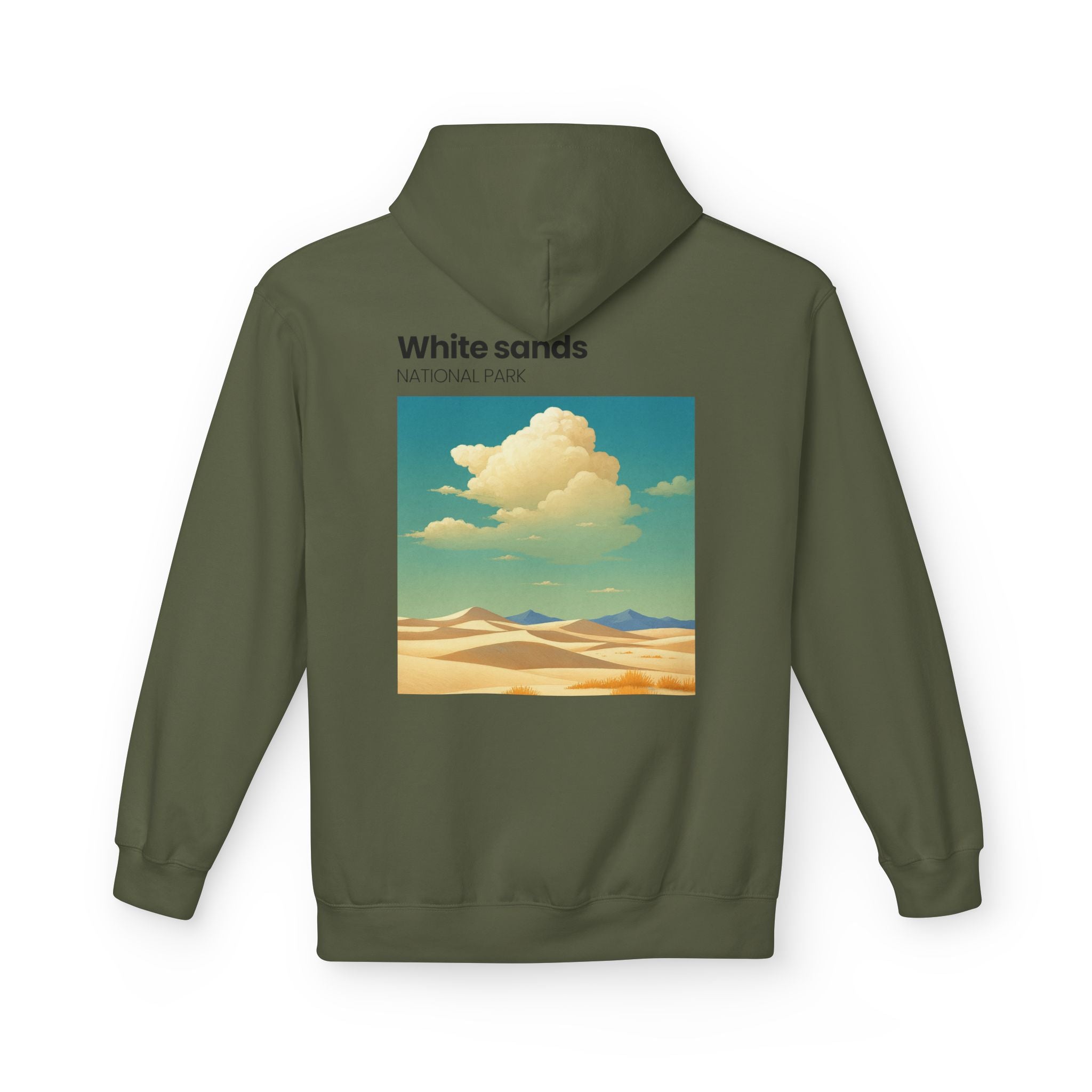 White Sands desert landscape Hoodie | National Park retro poster style