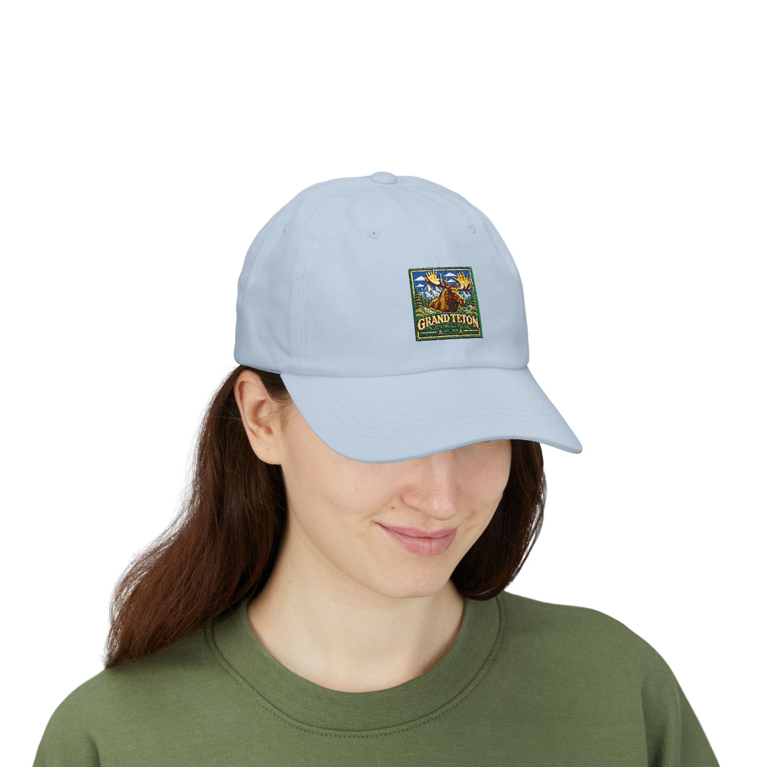 Grand Teton National Park Moose Square Logo Dad Cap