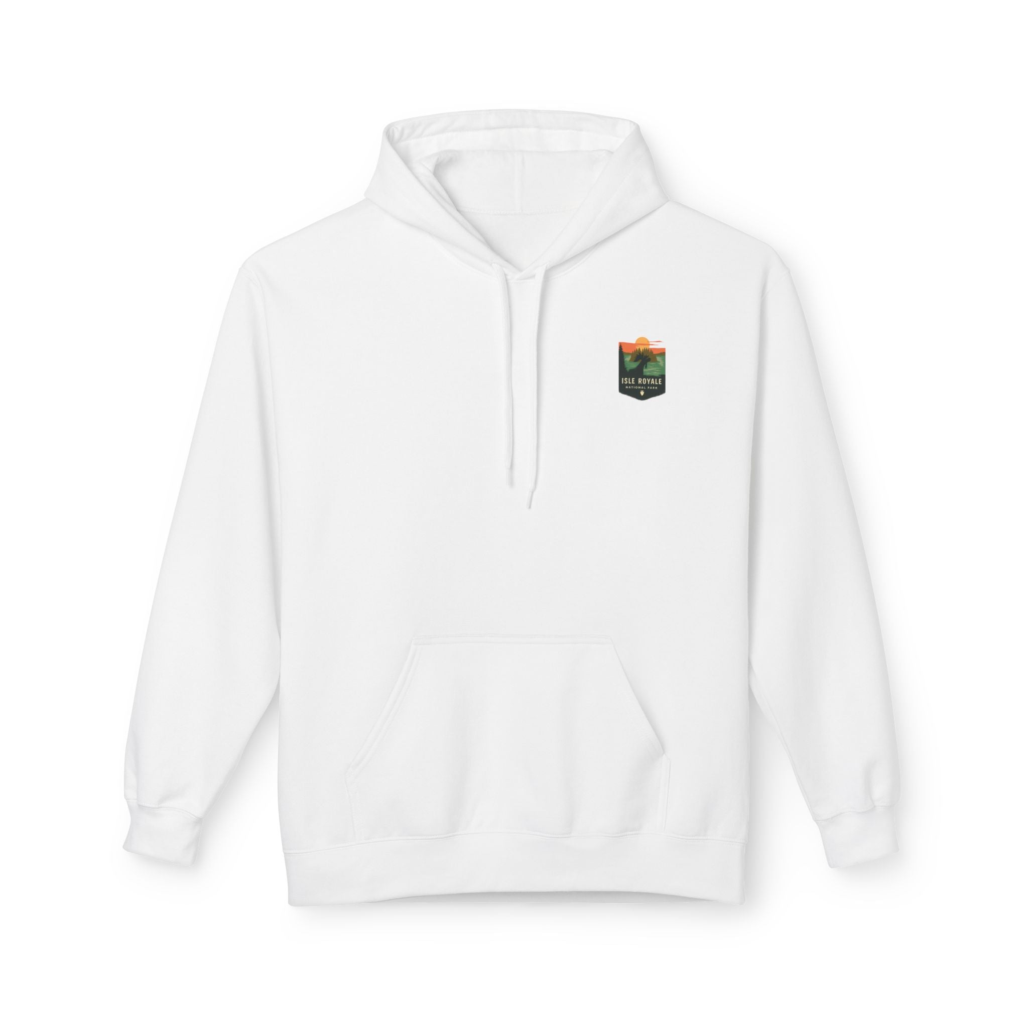 Mountain Sunset Badge Hoodie | Minimal Outdoor Patch Design