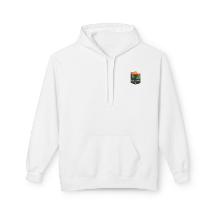 Mountain Sunset Badge Hoodie | Minimal Outdoor Patch Design