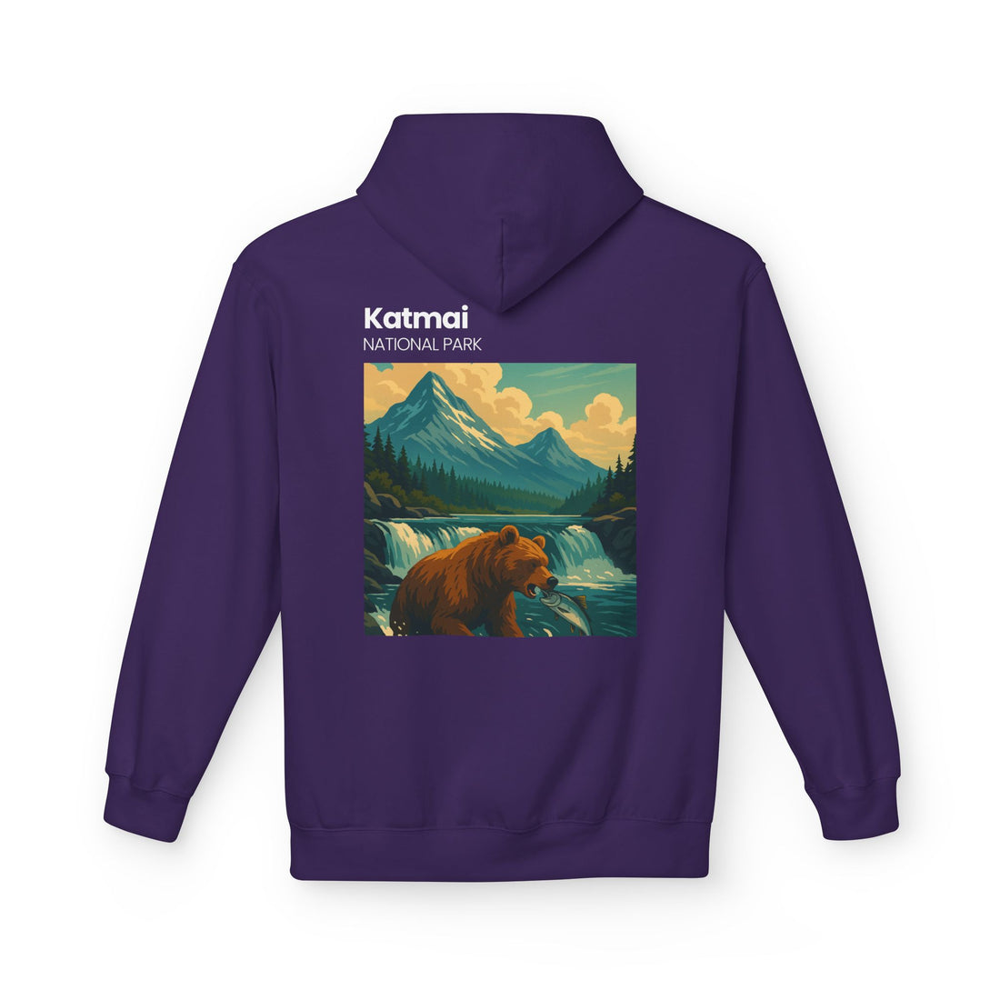 Katmai National Park Bear Hoodie | Vintage Wilderness Landscape