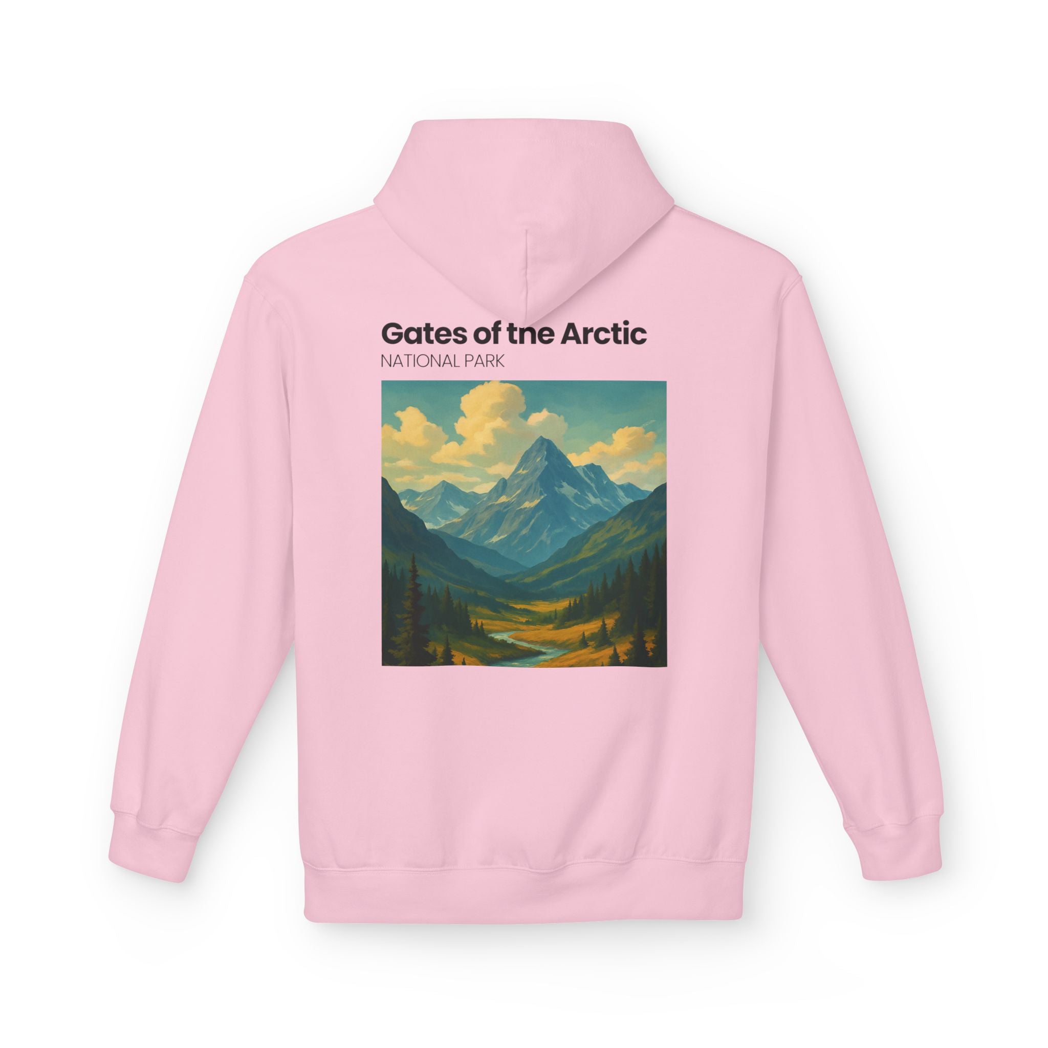 Gates of the Arctic National Park Hoodie | Mountain Landscape Retro Poster