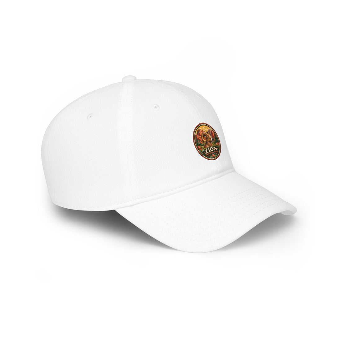 Bighorn Sheep Zion National Park Vintage Graphic Cap round logo