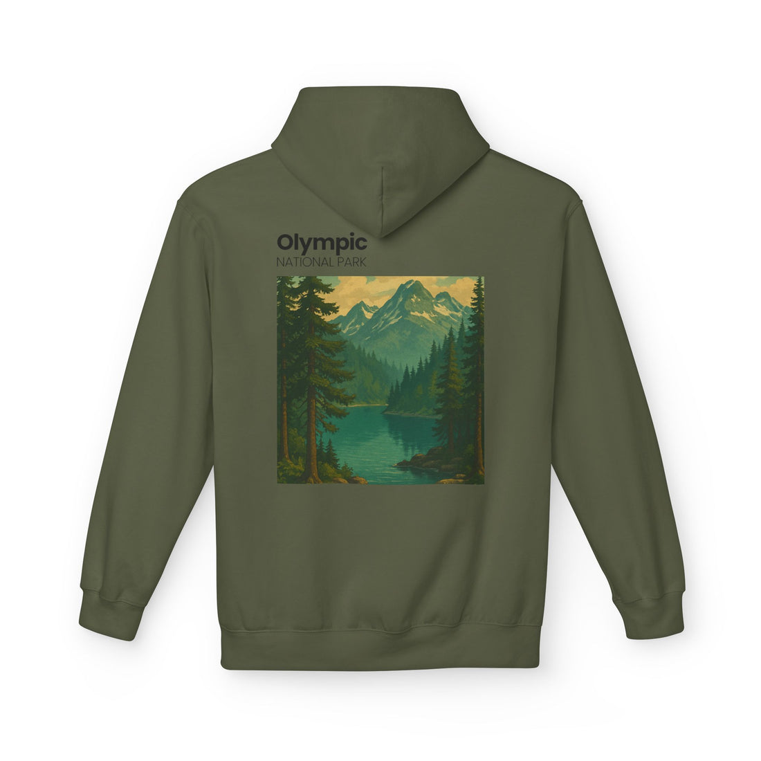 Olympic National Park landscape Hoodie | Mountain Lake Scenic Apparel