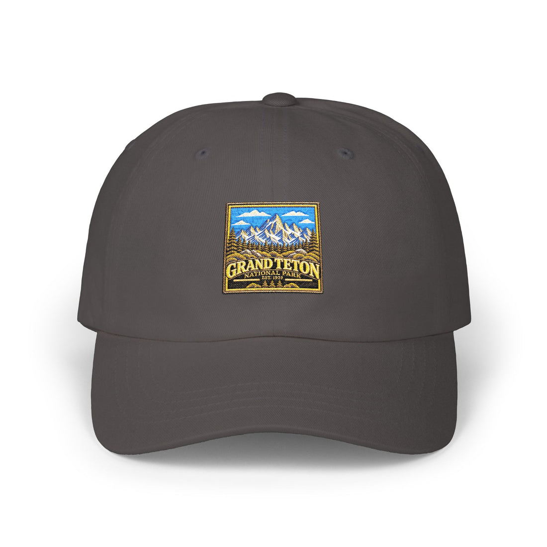Grand Teton National Park Teton Peaks Square Logo Dad Cap