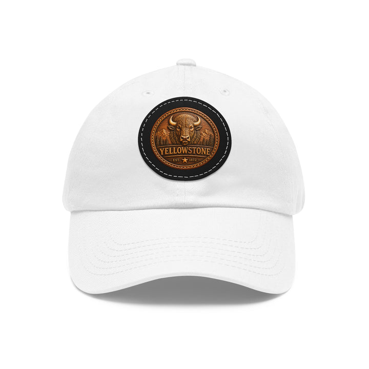 Yellowstone Buffalo Leather Patch Dad Hat | Premium Round Patch Cap