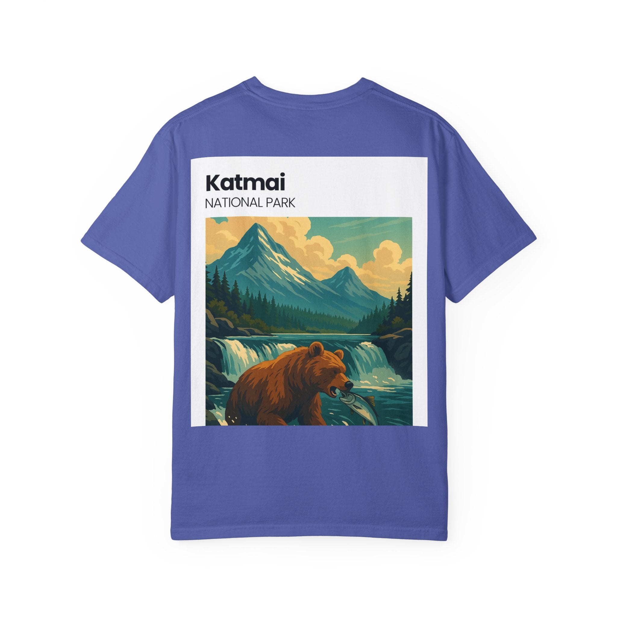 Katmai National Park Bear Illustration T-shirt | Mountain River Nature Tee