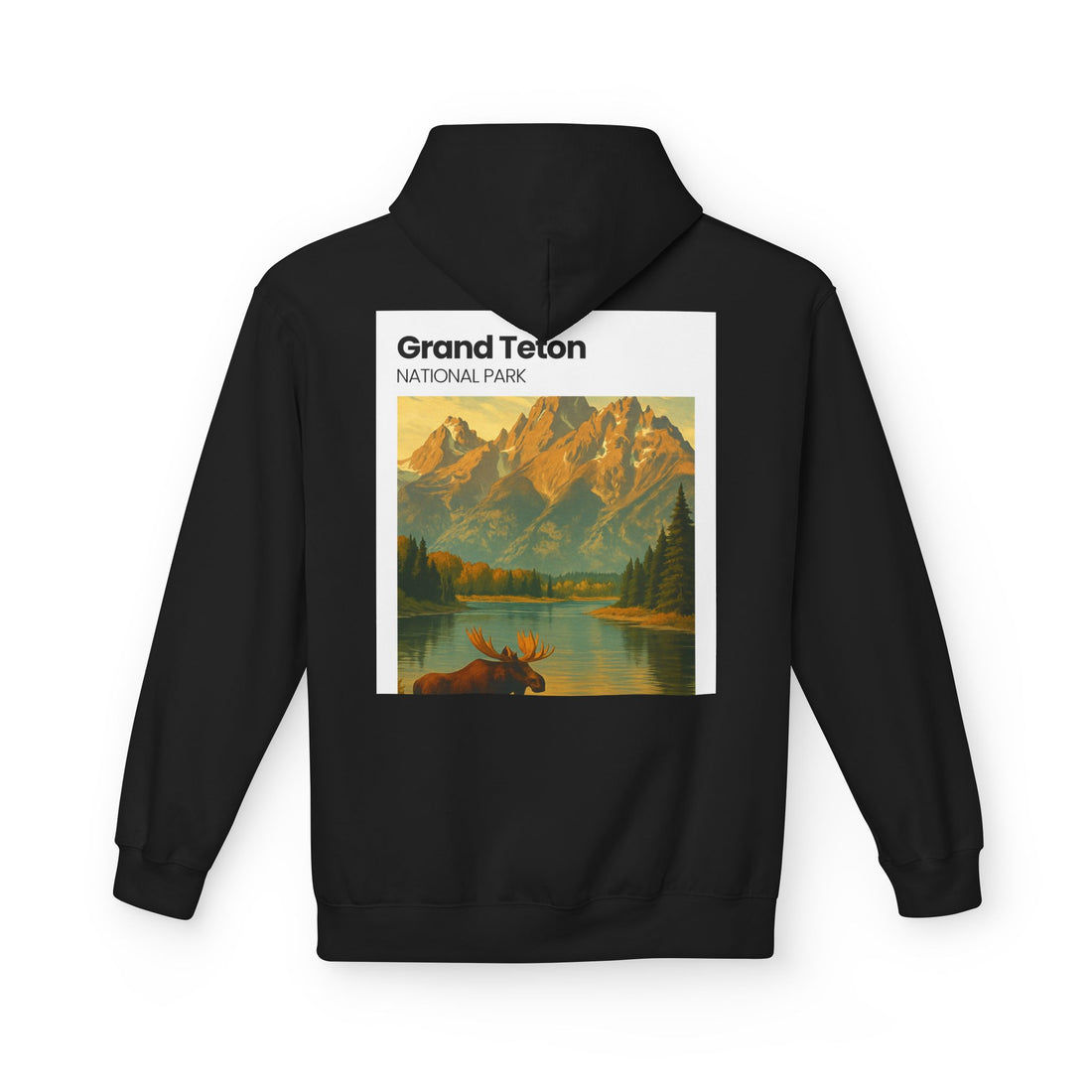 Grand Teton National Park scenic print Hoodie | Moose Lake mountain landscape