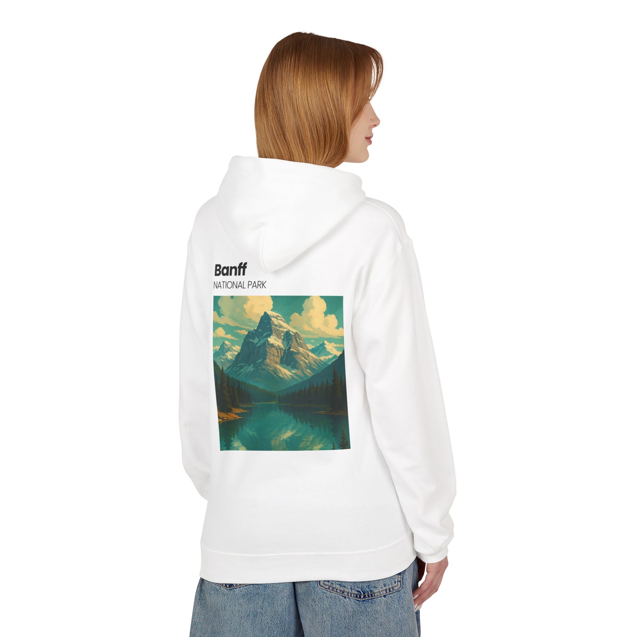 Banff National Park landscape Hoodie | Mountain Lake Vintage Poster