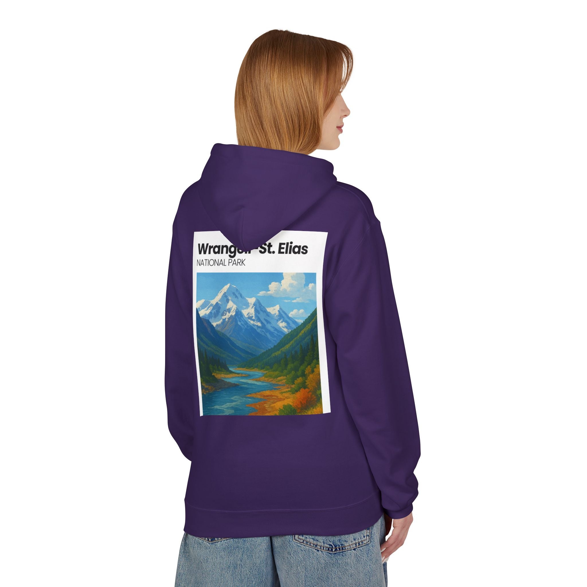 Wrangell–St. Elias National Park landscape Hoodie | Mountain river art
