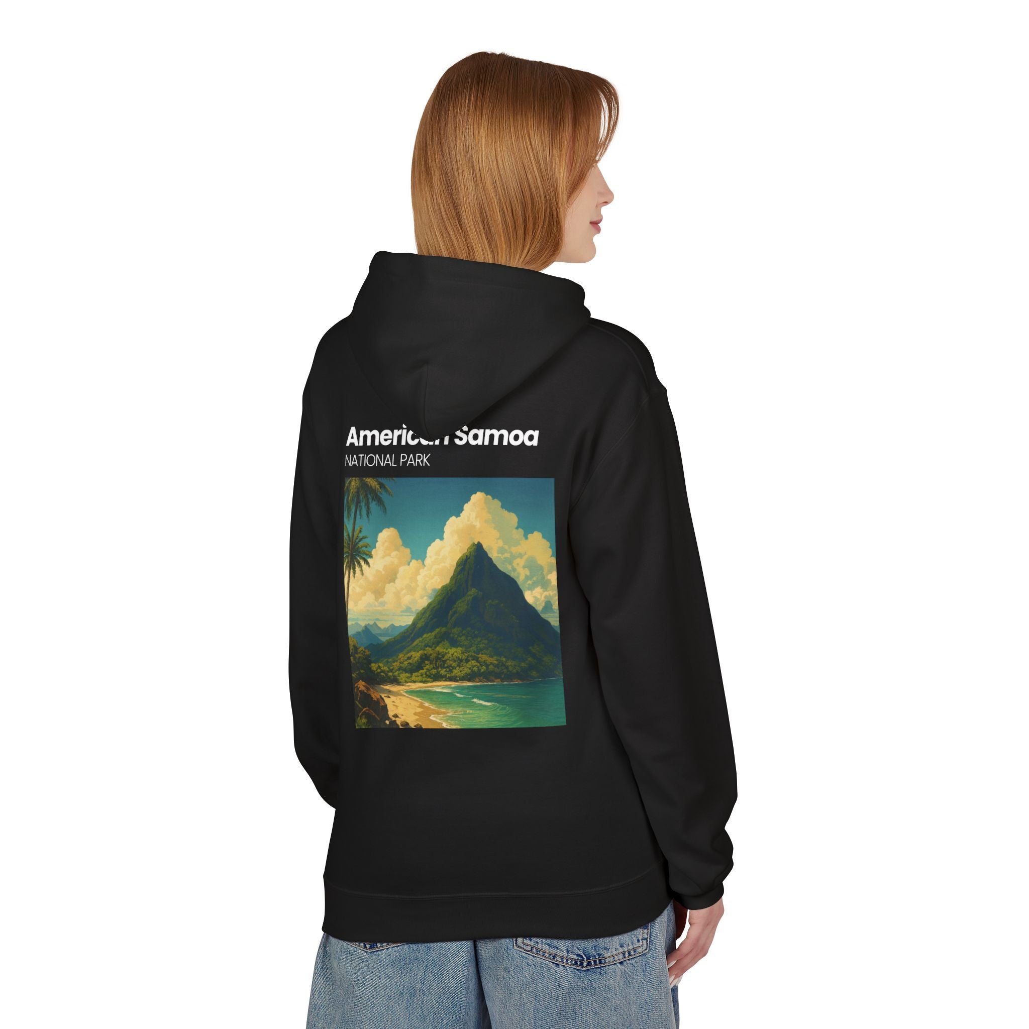 American Samoa National Park Landscape Hoodie | Vintage Tropical Island Print