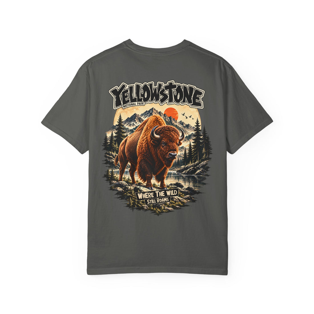 Yellowstone Bison – Where the Wild Still Roams T-Shirt Model1