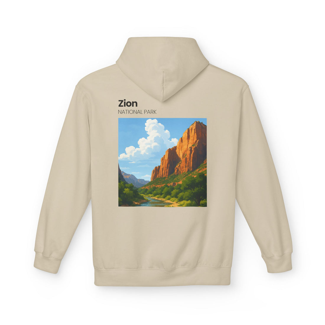 Zion National Park landscape Hoodie | Scenic Canyon Poster back print