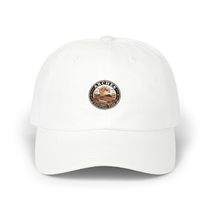 Arches National Park Desert Moon Dad Cap Round Logo