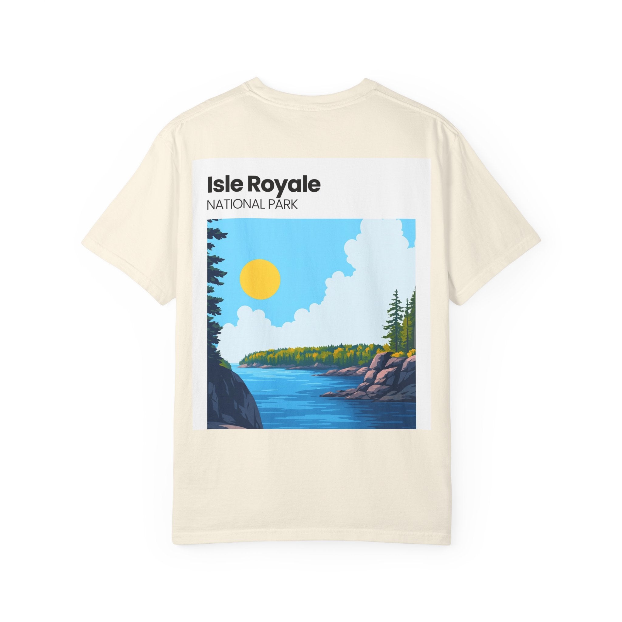 Isle Royale National Park Illustration T-shirt | Scenic Lake Sunrise Tee