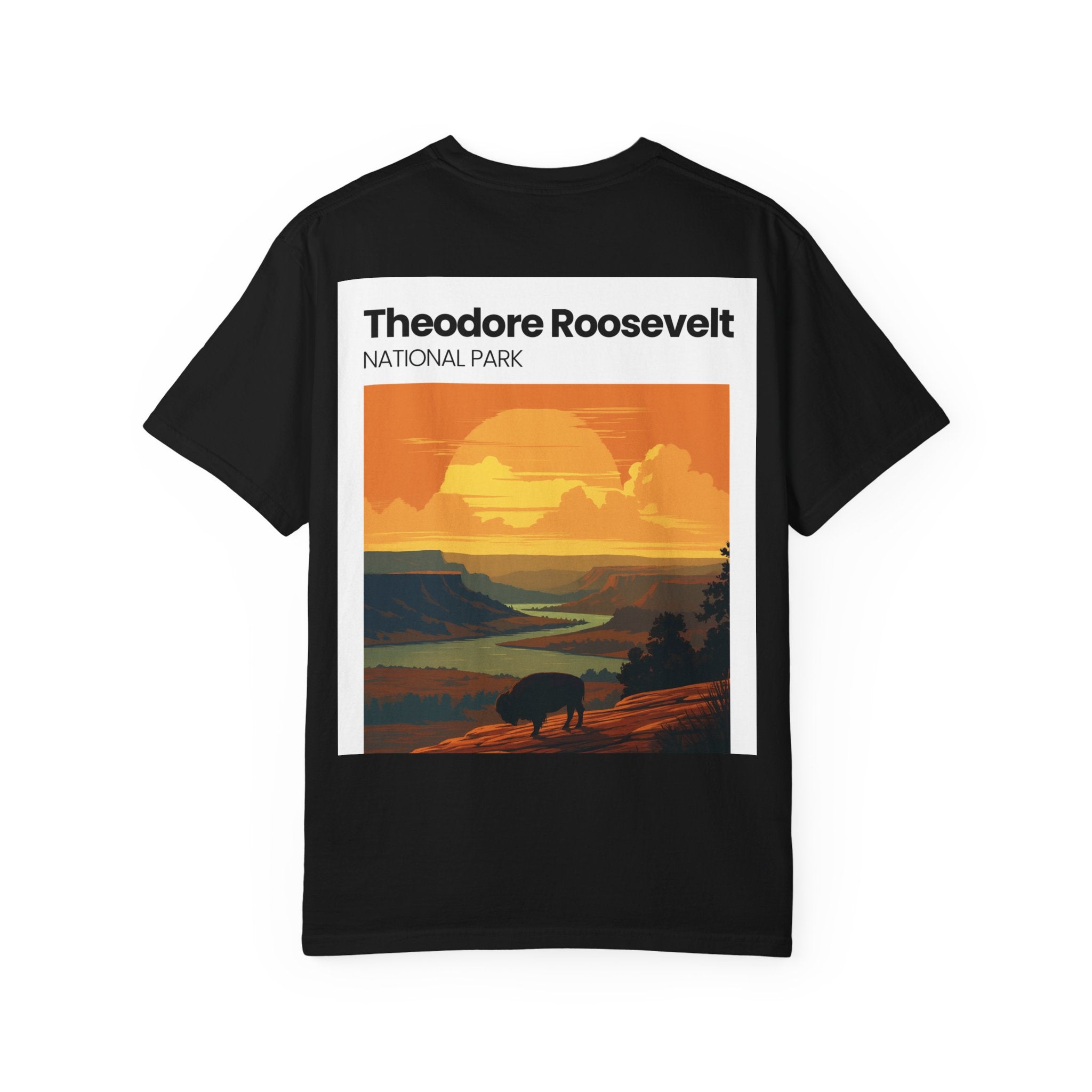 Theodore Roosevelt National Park Sunset T-shirt | Buffalo Landscape Tee
