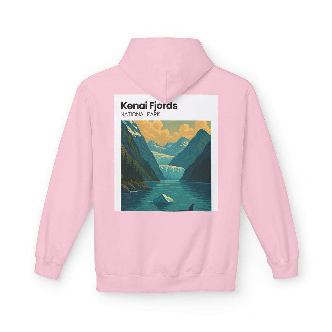 Kenai Fjords National Park landscape Hoodie | Alaska fjord vintage poster