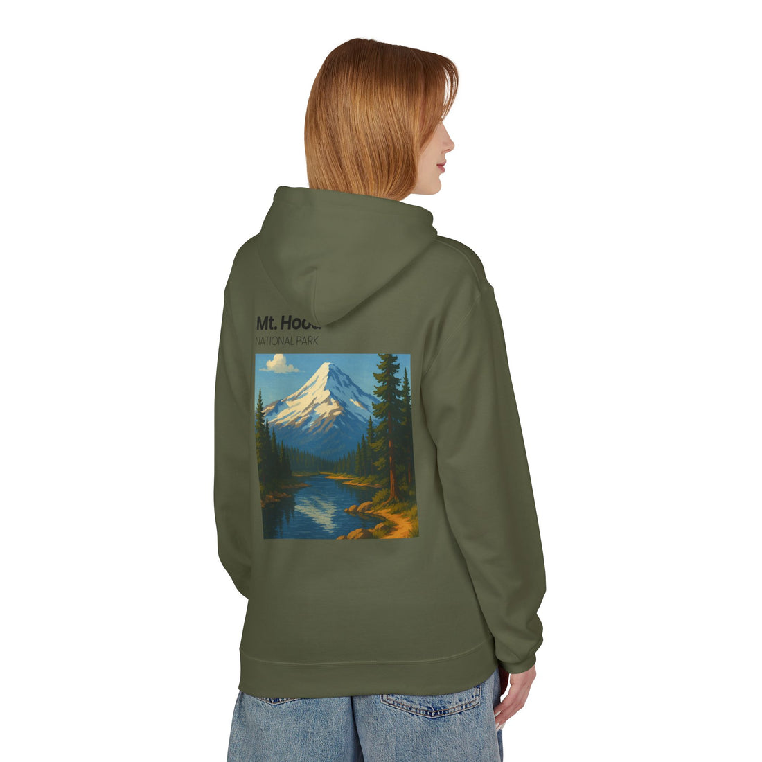 Mt. Hood National Park landscape Hoodie | Vintage mountain poster design