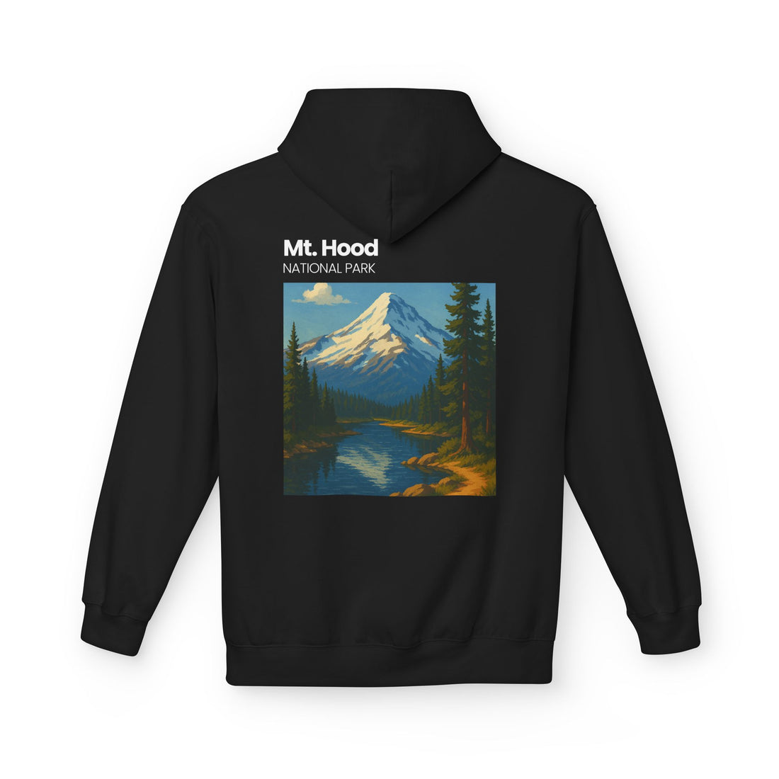 Mt. Hood National Park landscape Hoodie | Vintage mountain poster design