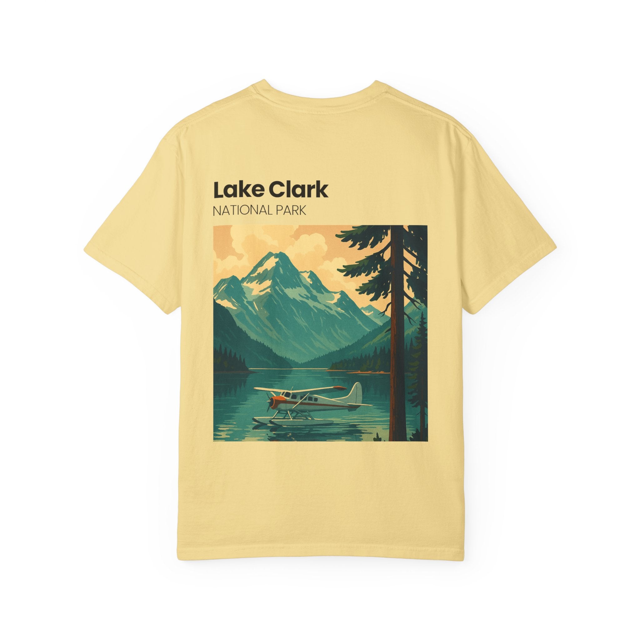 Lake Clark National Park Seaplane Graphic T-shirt | Vintage Travel Poster