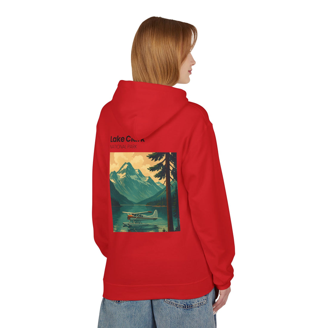 Lake Clark National Park vintage landscape Hoodie | Mountain Lake Seaplane