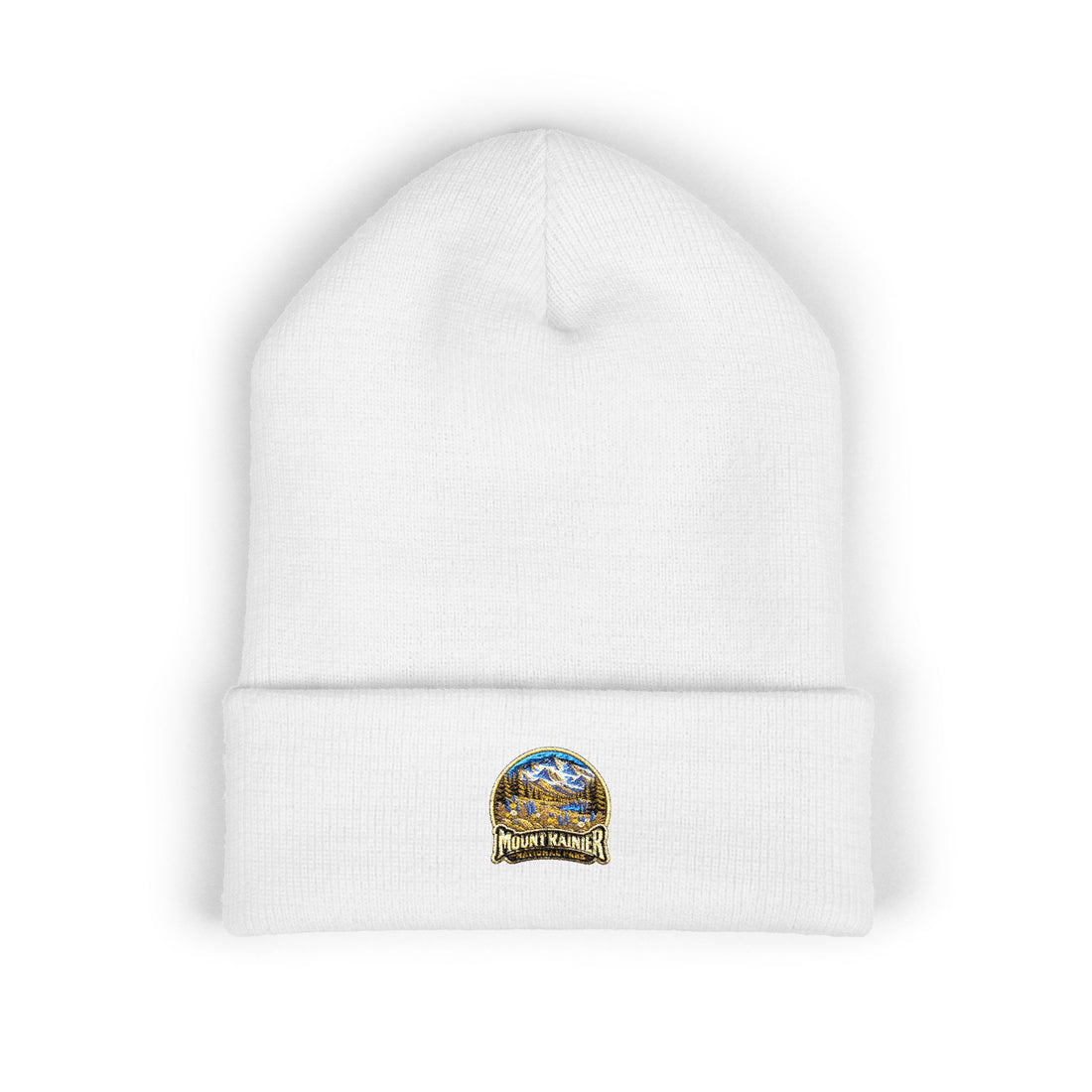 Mount Rainier National Park – Alpine Scene Round Patch Beanie